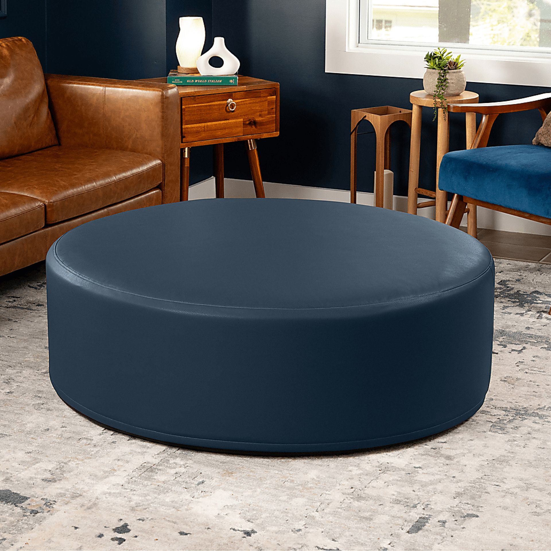 Bevina I Blue Large Ottoman - Image 3