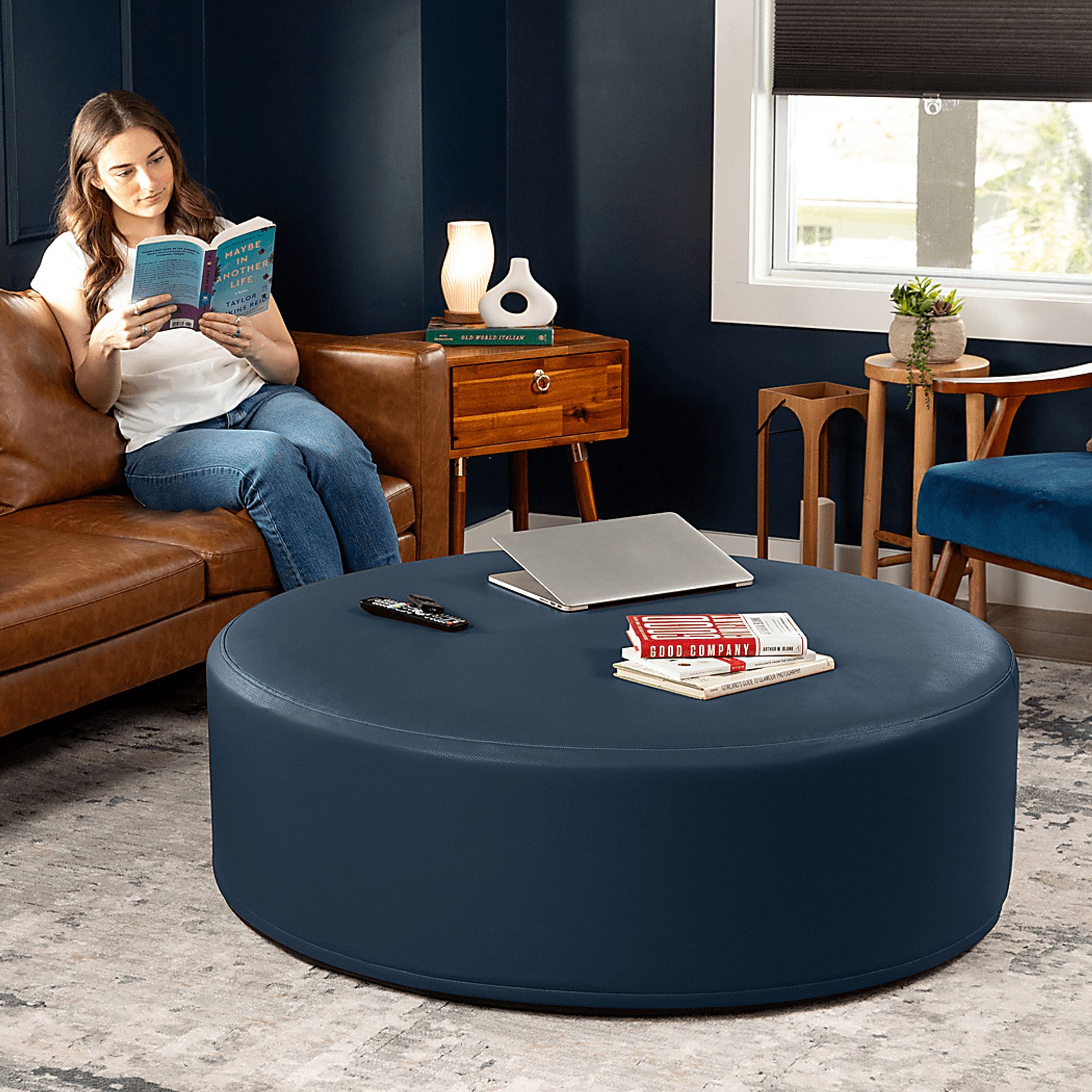 Bevina I Blue Large Ottoman - Image 5