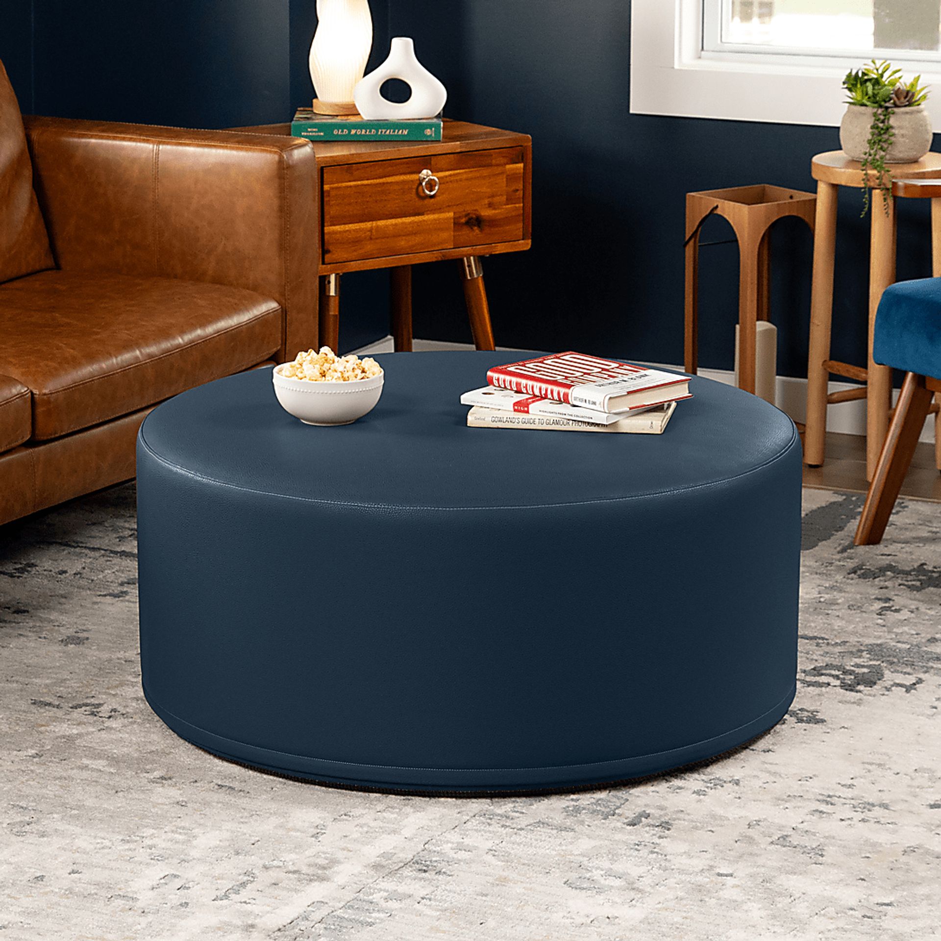 Bevina I Blue Ottoman - Image 3