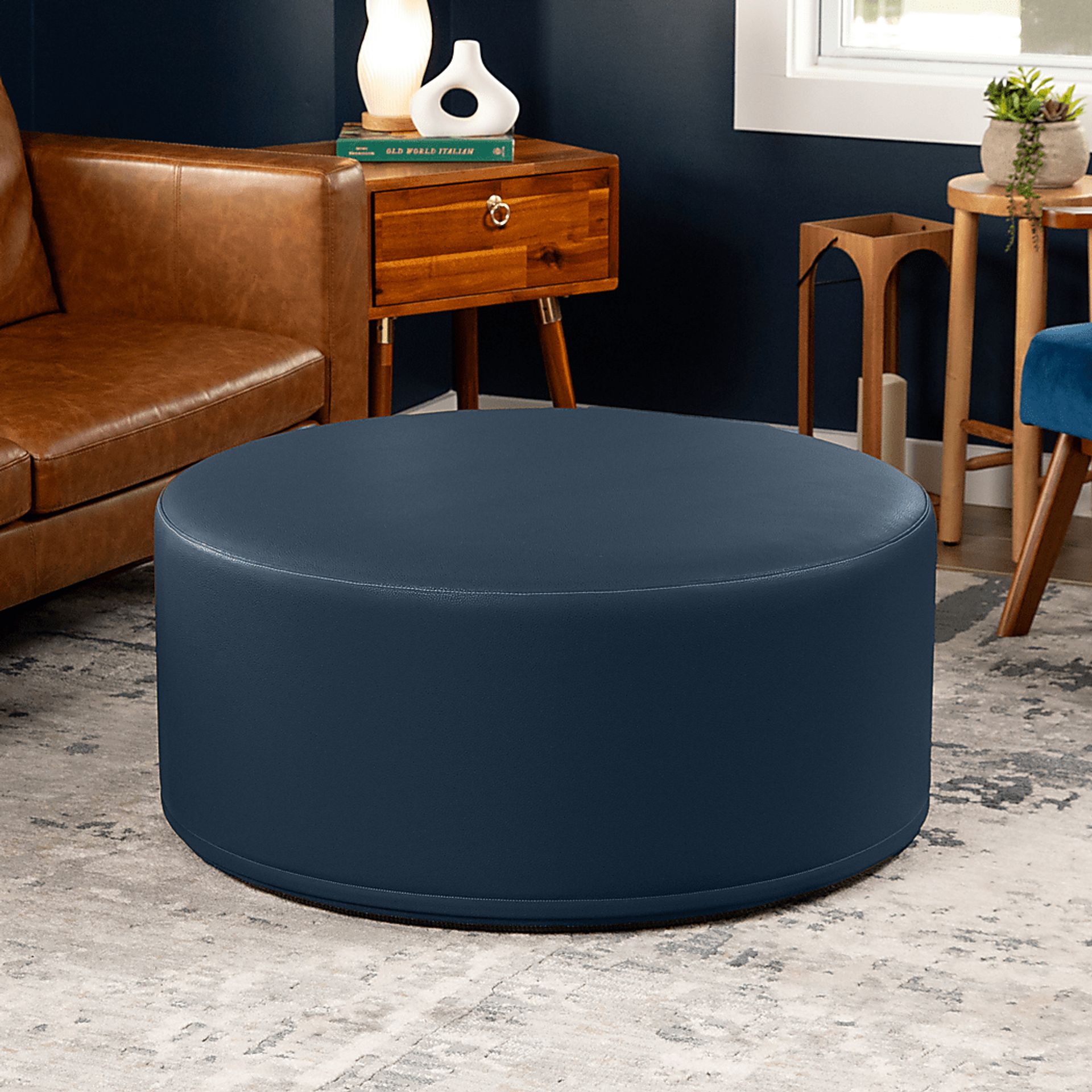 Bevina I Blue Ottoman - Image 4