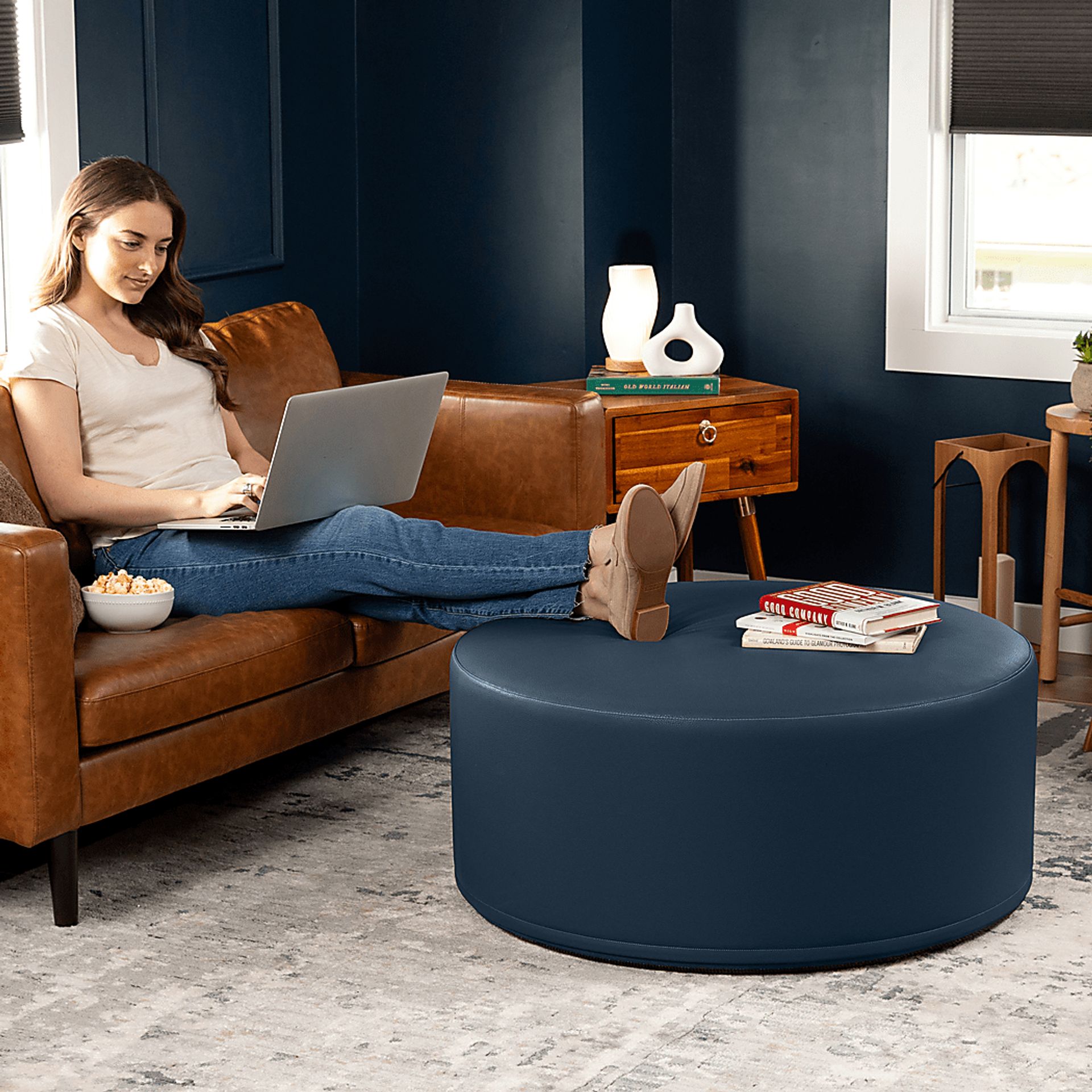 Bevina I Blue Ottoman - Image 7