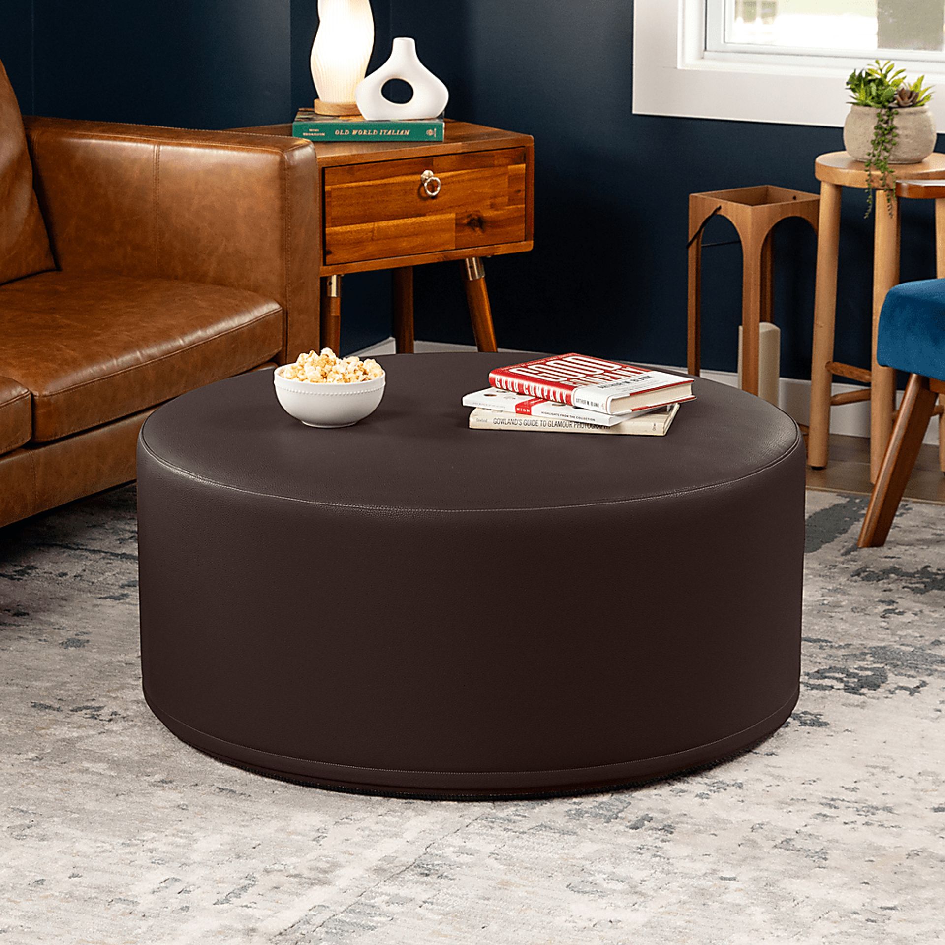 Bevina I Brown Ottoman - Image 3