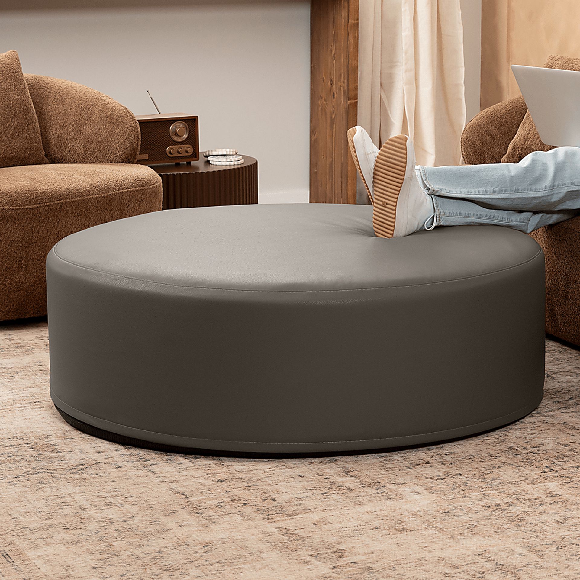 Bevina I Gray Large Ottoman - Image 2
