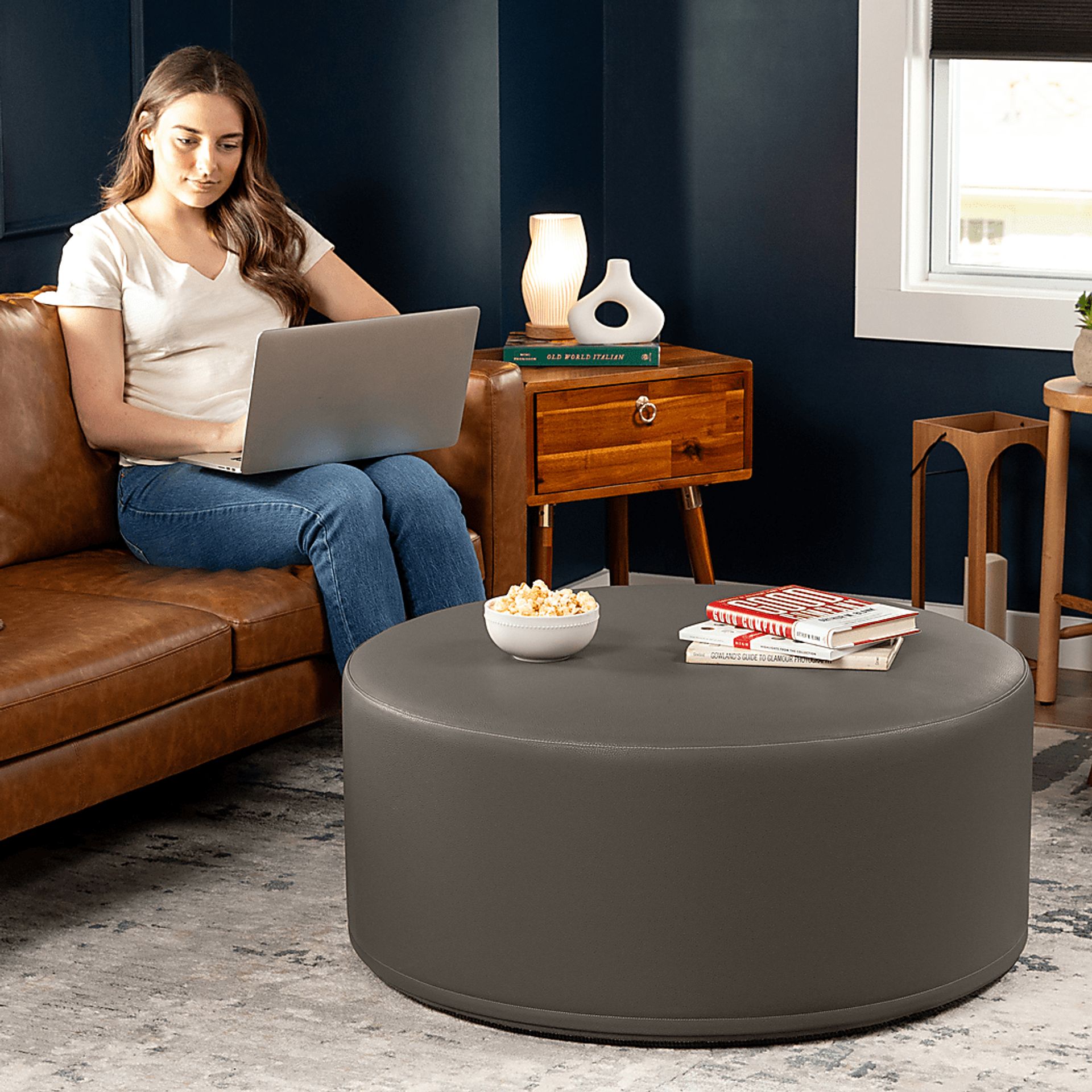 Bevina I Gray Ottoman - Image 6