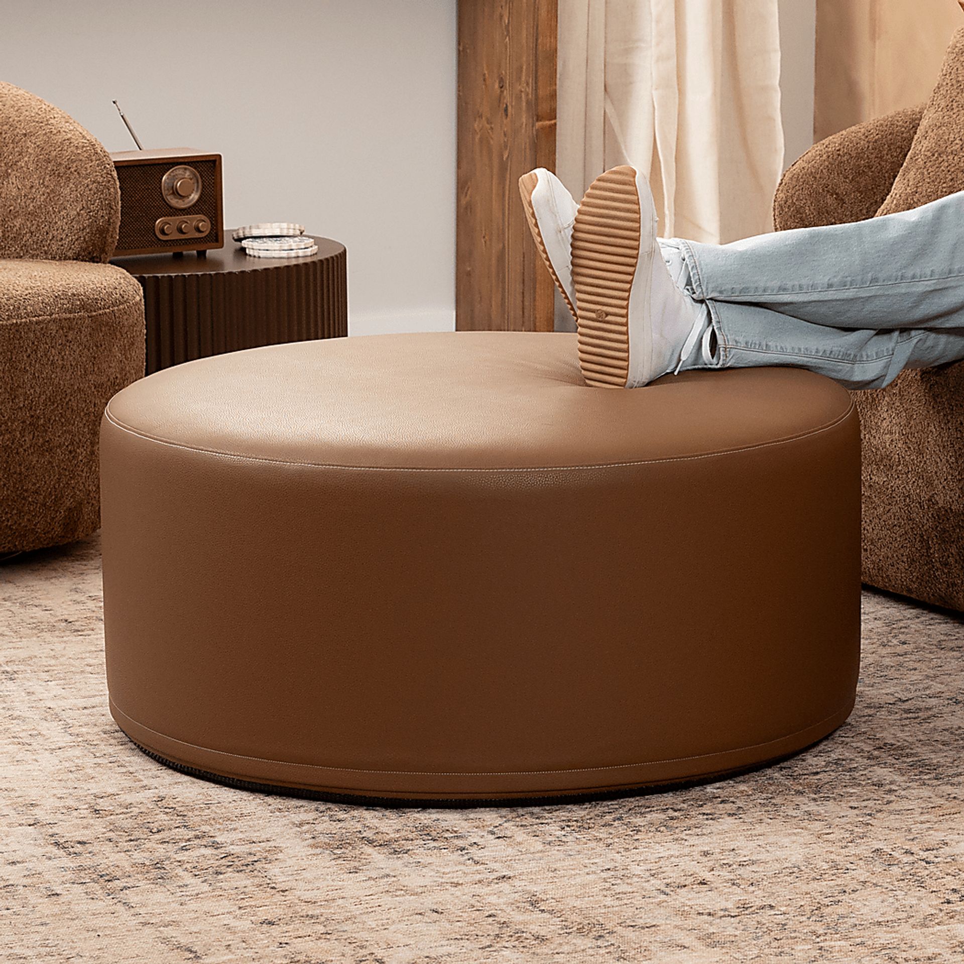 Bevina I Walnut Ottoman - Image 2