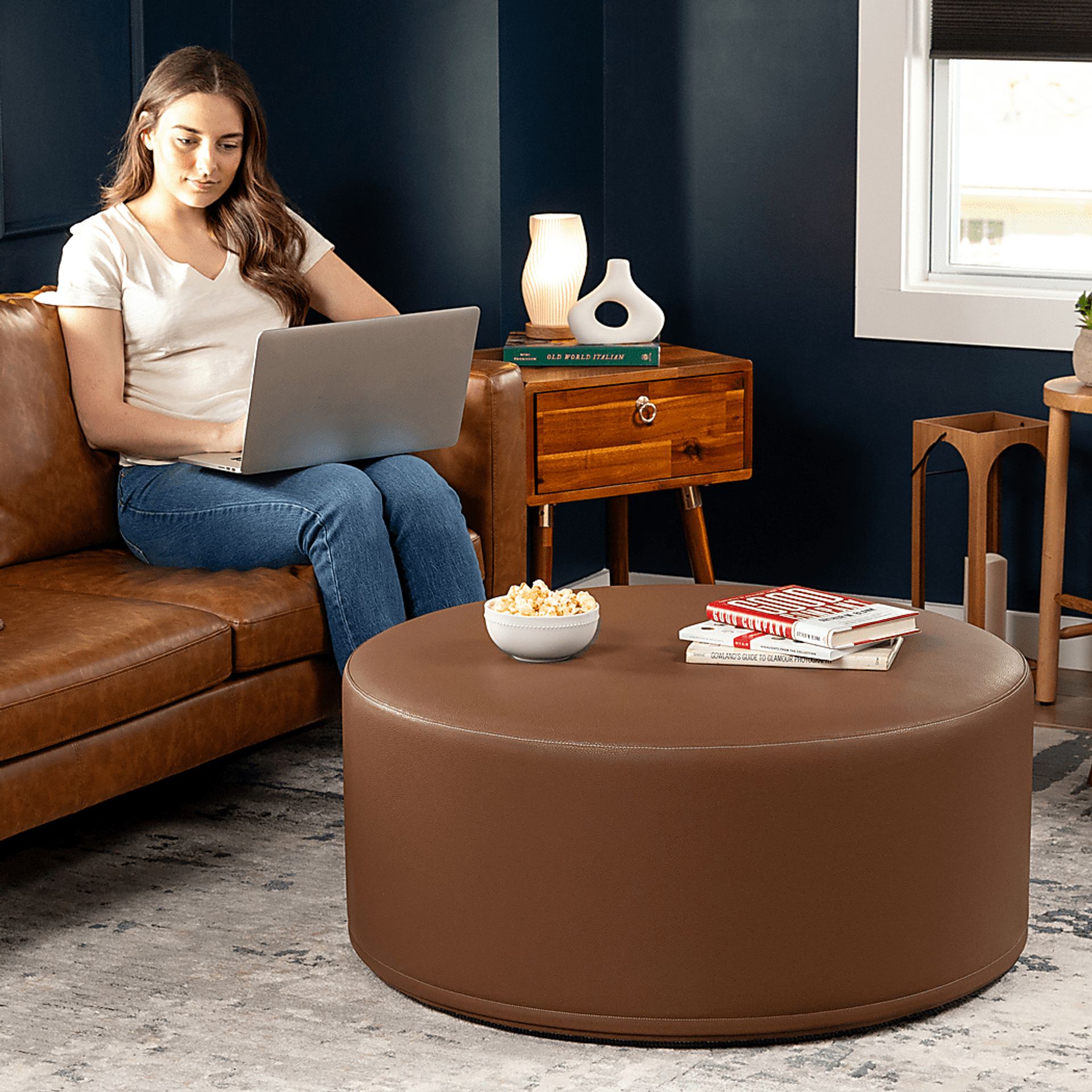 Bevina I Walnut Ottoman - Image 6