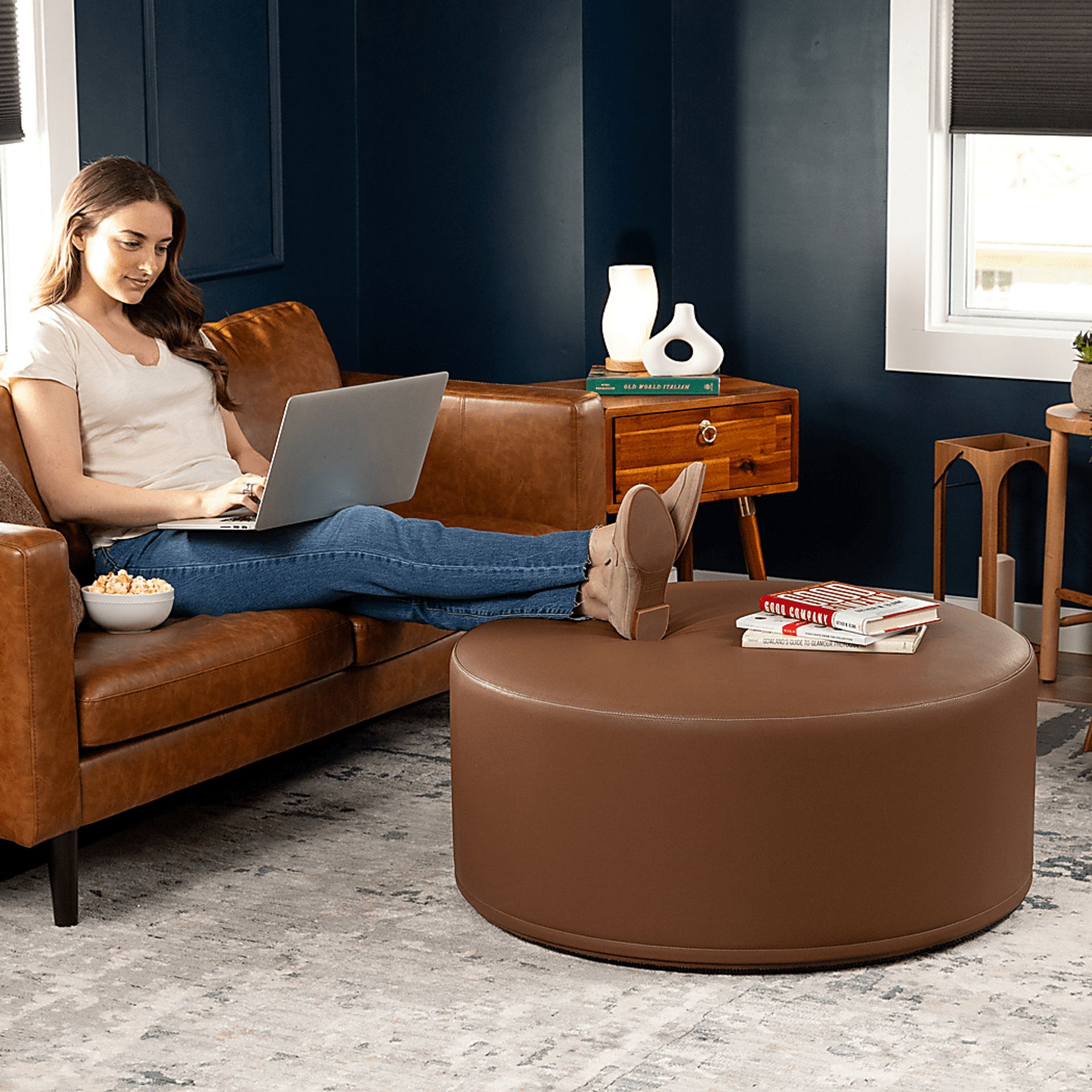 Bevina I Walnut Ottoman - Image 7