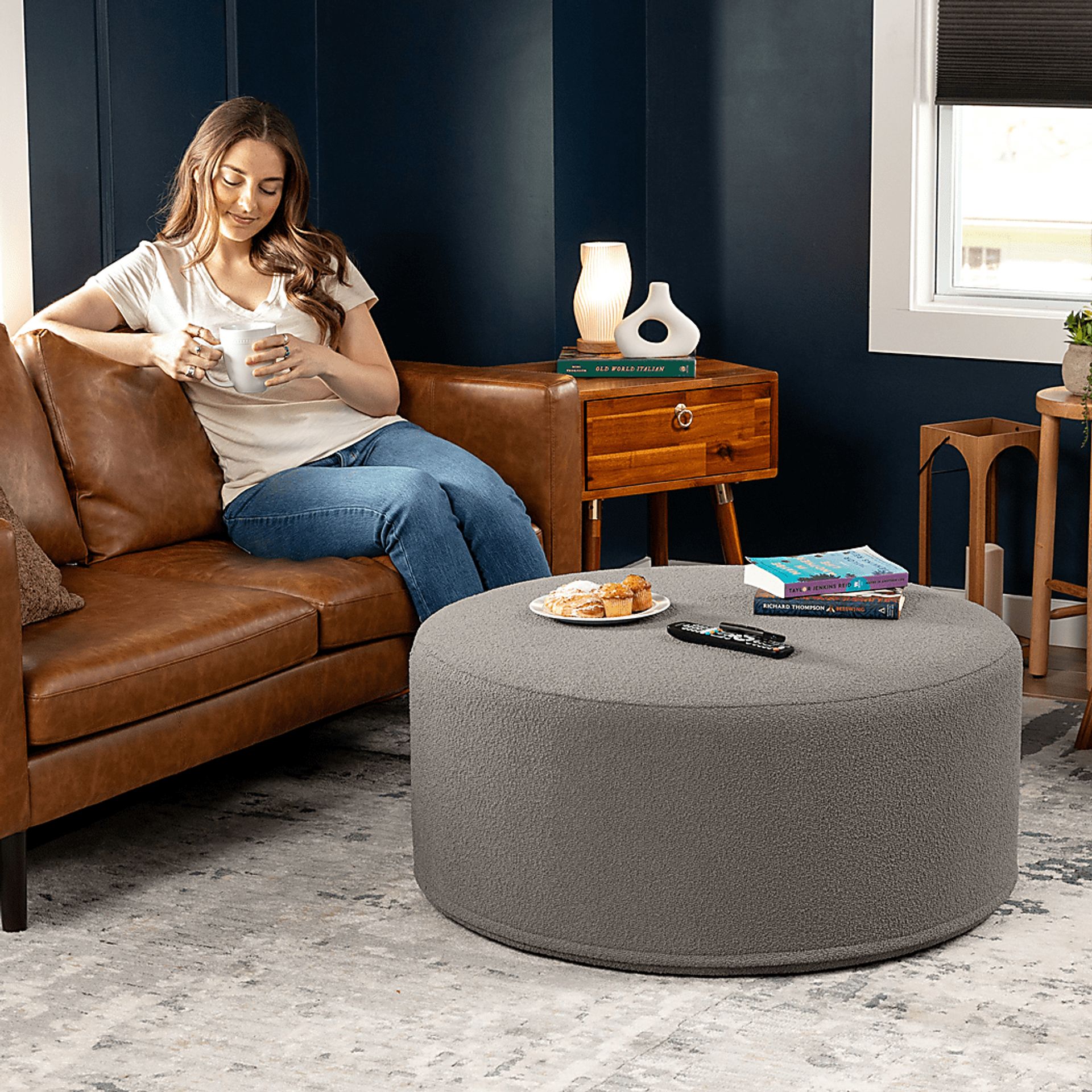 Bevina II Dark Gray Ottoman - Image 5
