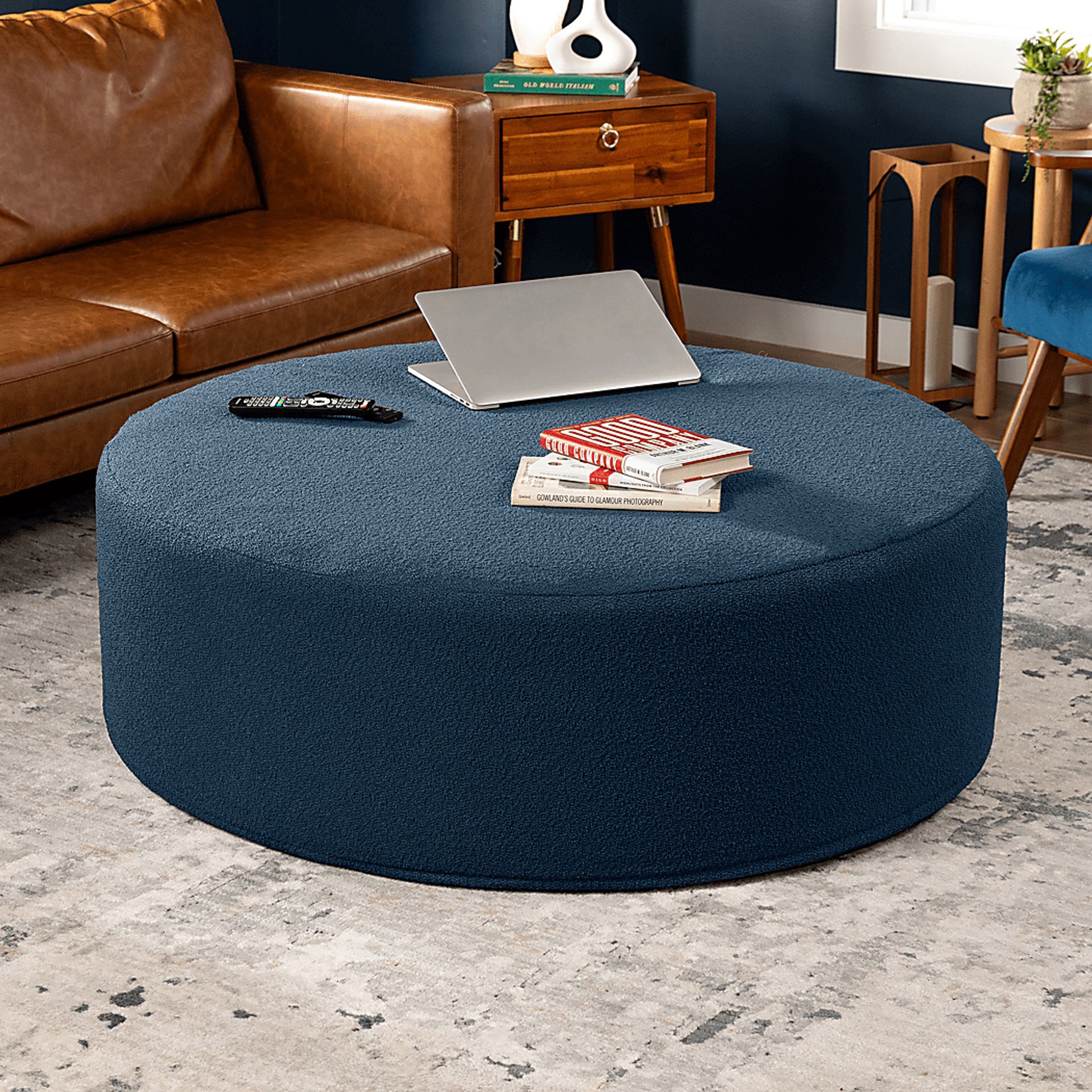 Bevina II Navy Large Ottoman - Image 3
