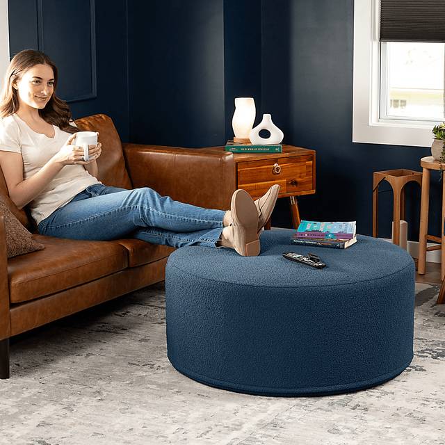 Bevina II Navy Ottoman - Thumbnail - Image 6