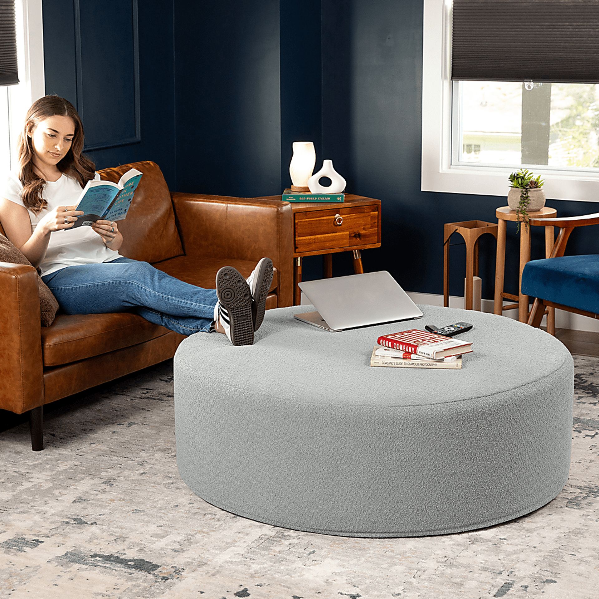 Bevina II Silver Large Ottoman - Image 7