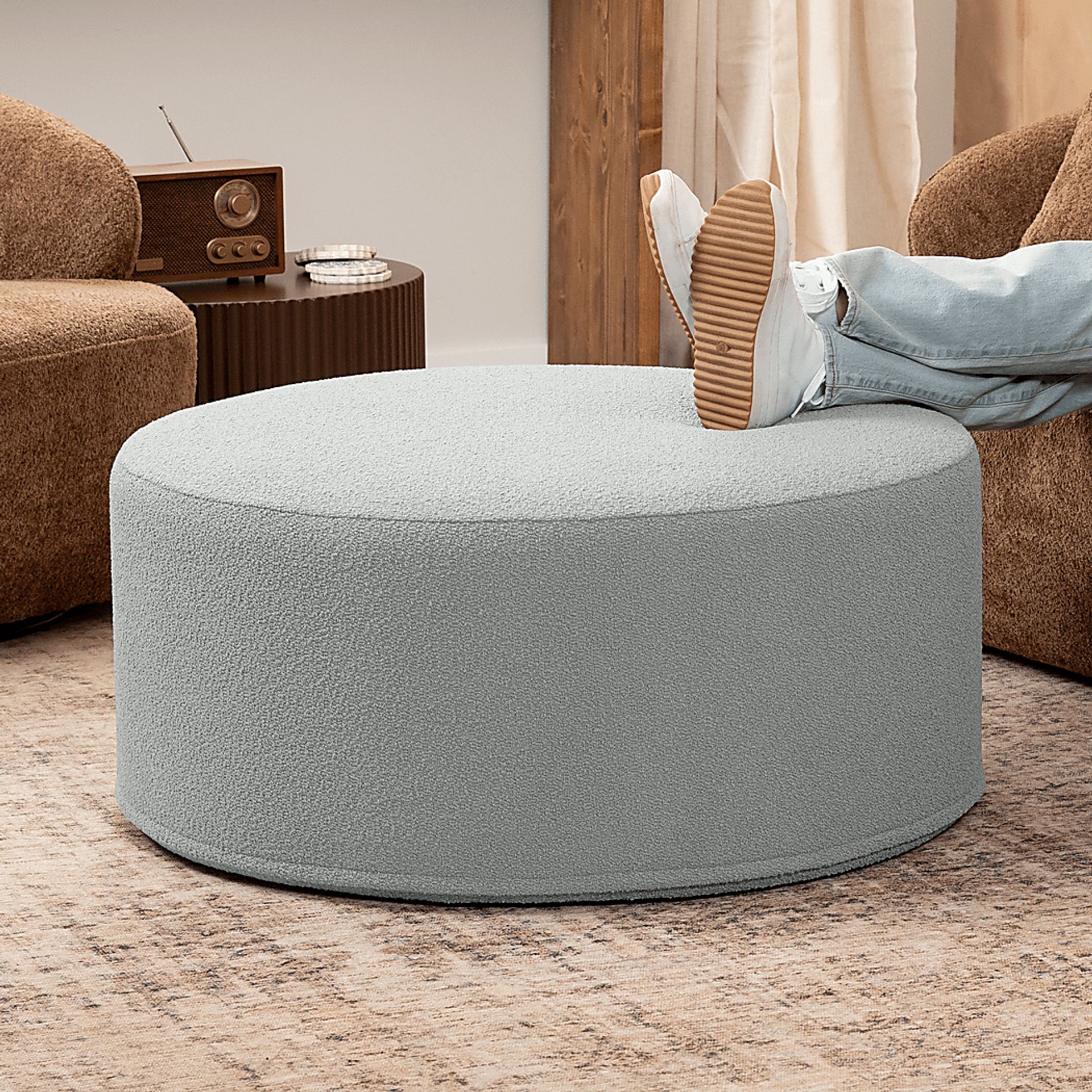 Bevina II Silver Ottoman - Image 2