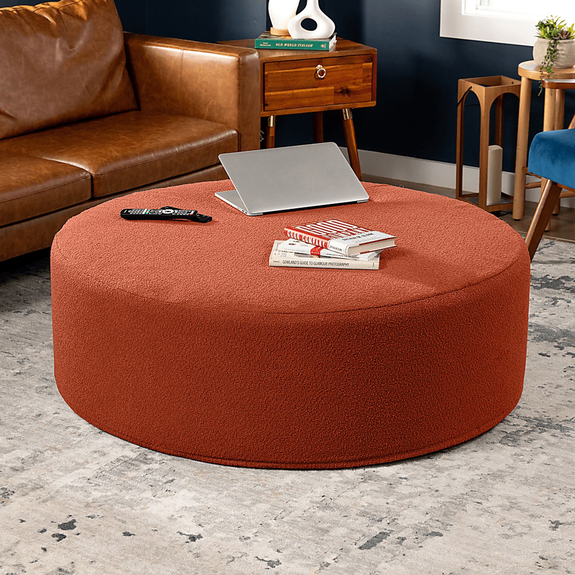 Bevina II Terracotta Large Ottoman - Image 3