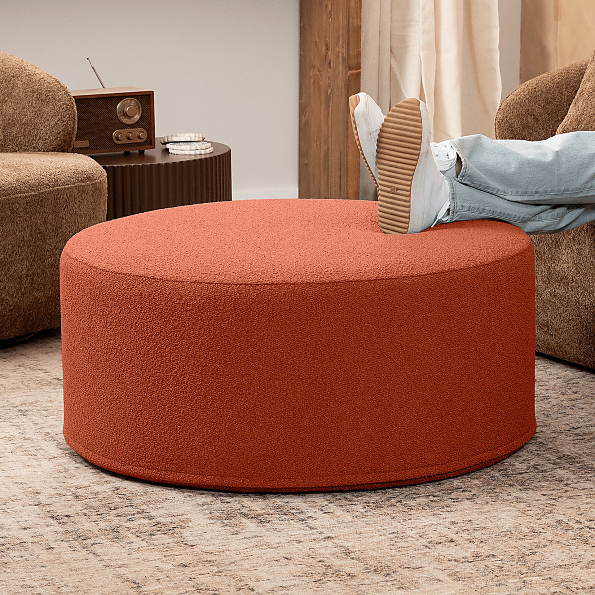 Bevina II Terracotta Ottoman - Image 2