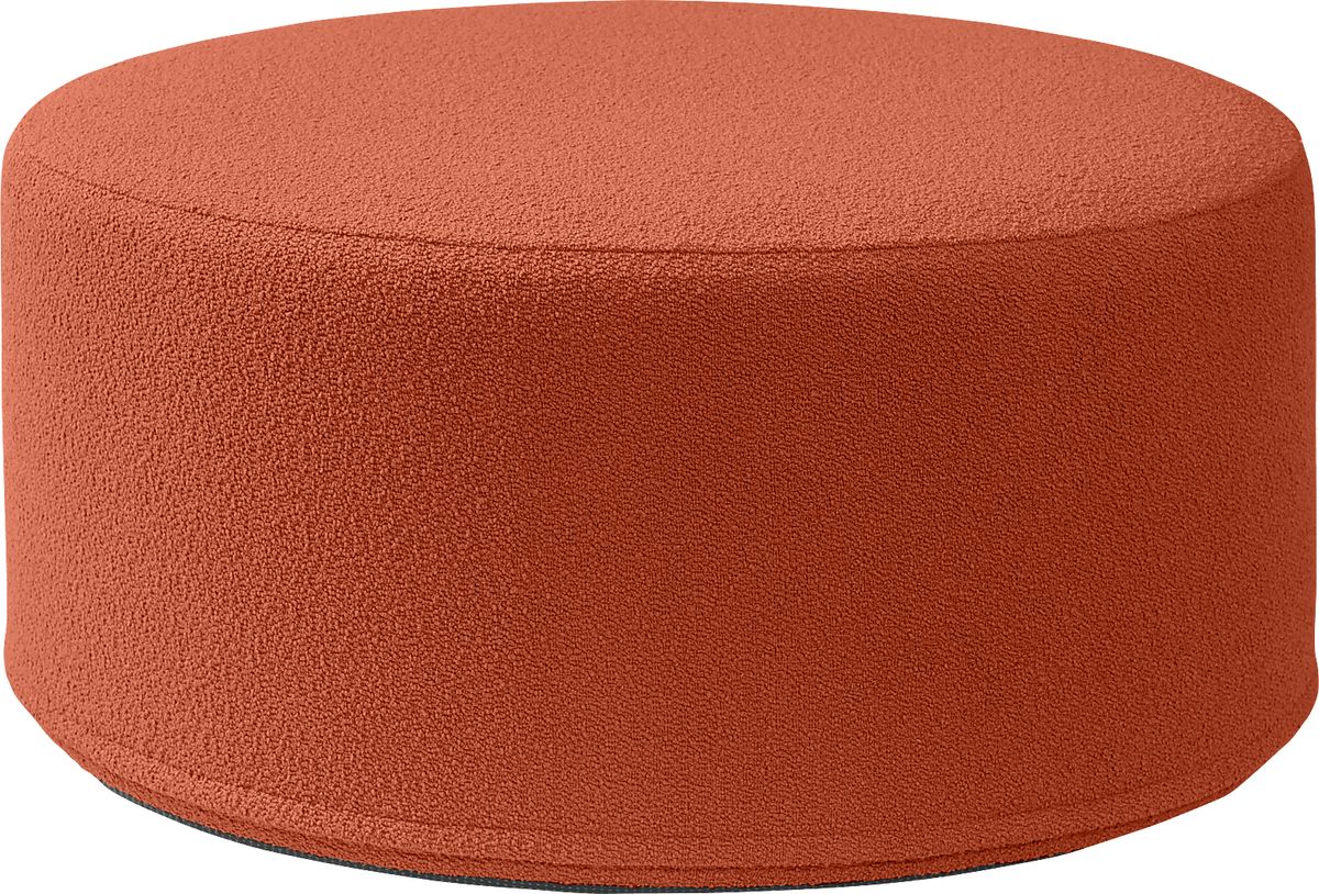 Bevina II Terracotta Orange Polyester Fabric Ottoman | Rooms to Go
