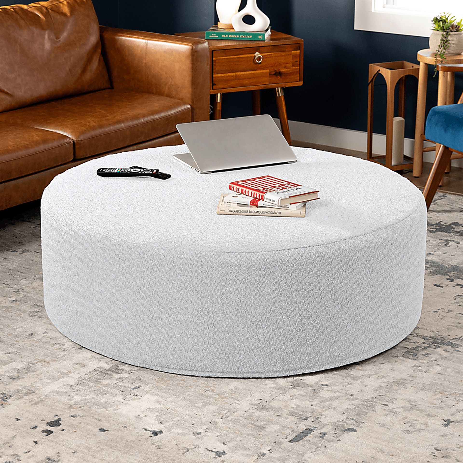 Bevina II White Large Ottoman - Image 3