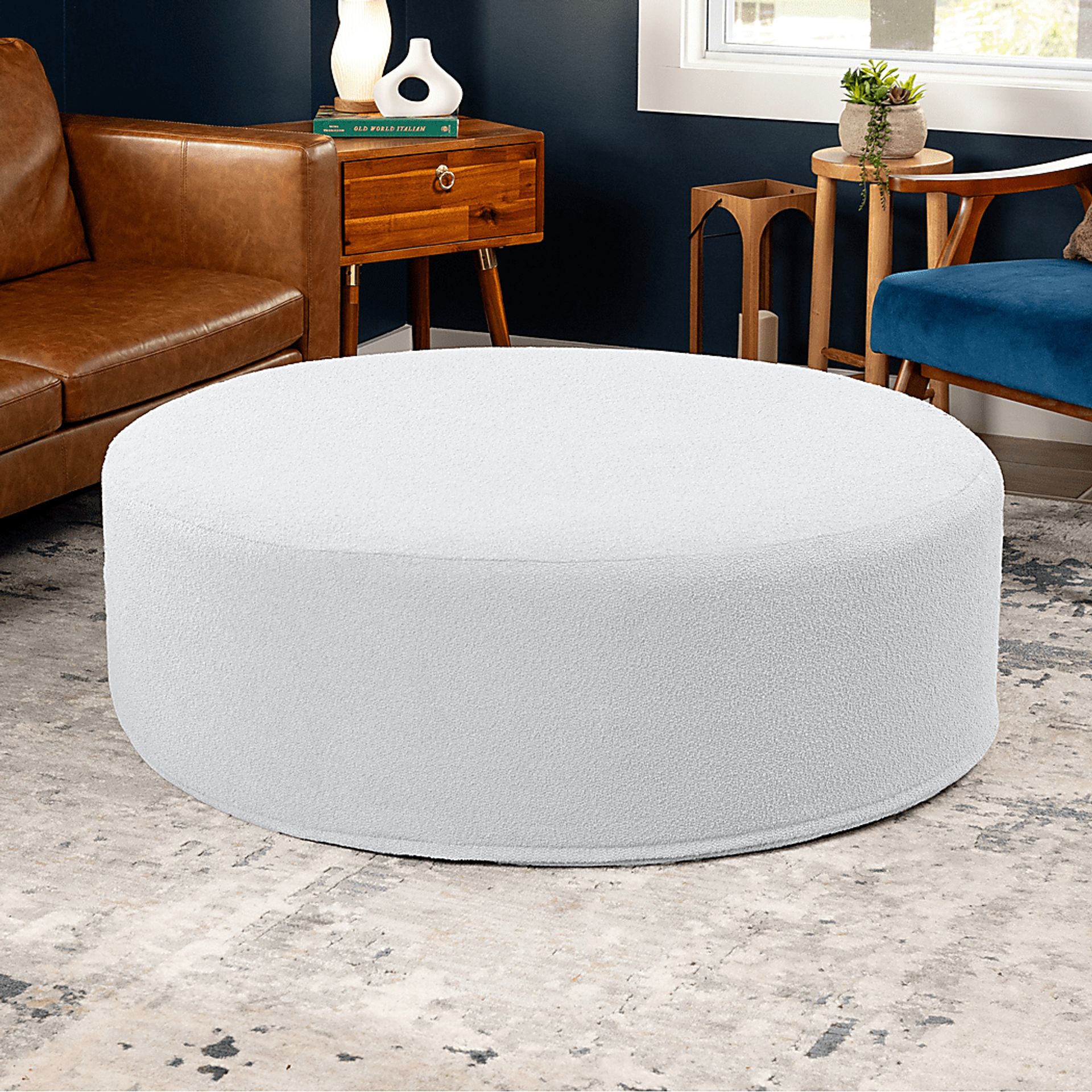 Bevina II White Large Ottoman - Image 4