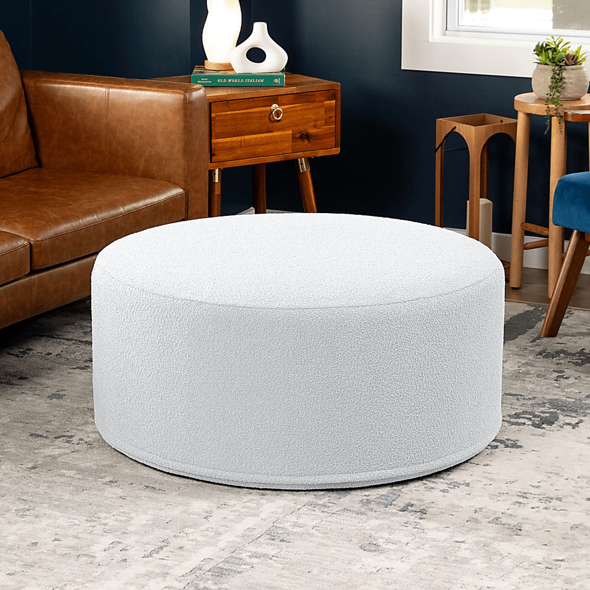 Bevina II White Ottoman - Image 3