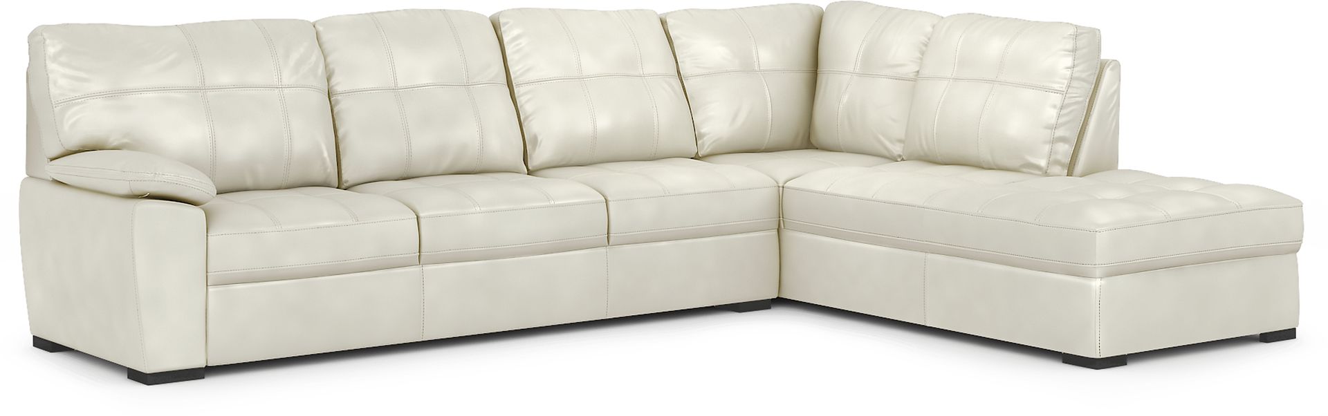 Bexley Square Cream 3 Pc Sectional Living Room - Image 2