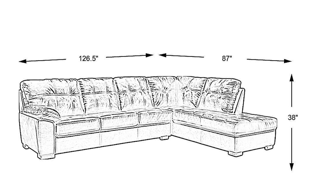 Bexley Square 2 Pc Right Arm Chaise Sectional