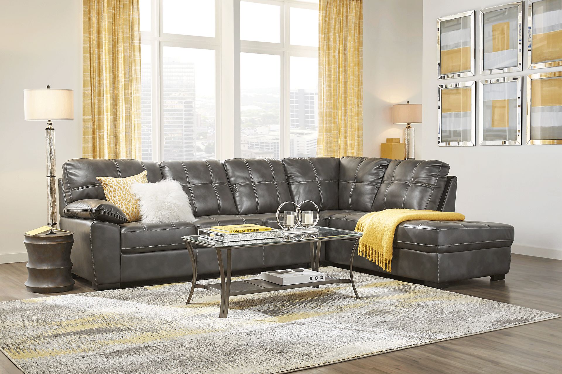 Bexley Square Slate 5 Pc Sectional Living Room - Image 1