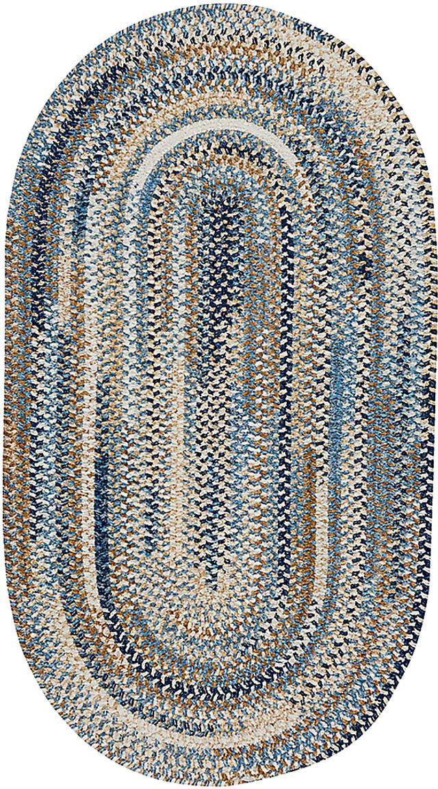 Bexmark Blue 5' x 8' Oval Rug - Thumbnail - Image 1