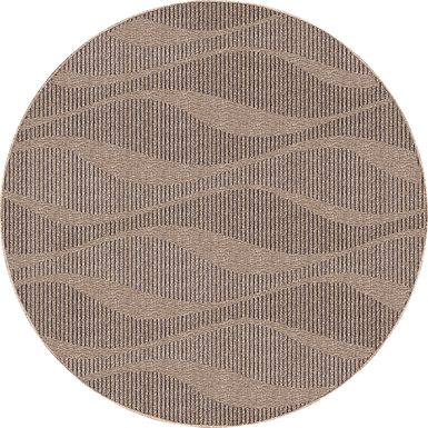 Beykos Taupe 7'10 Round Indoor/Outdoor Rug