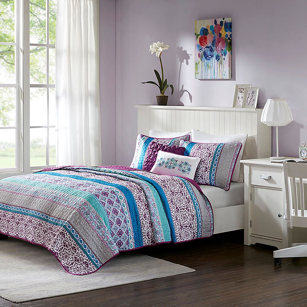 Bezzy Purple Daybed Quilt Set - Thumbnail 2