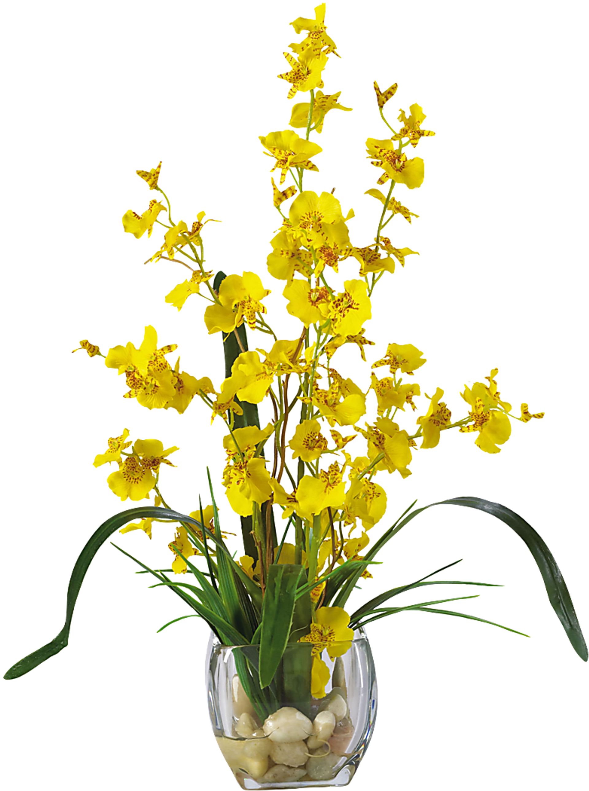 Bianey Yellow Orchid Silk Floral - Image 1