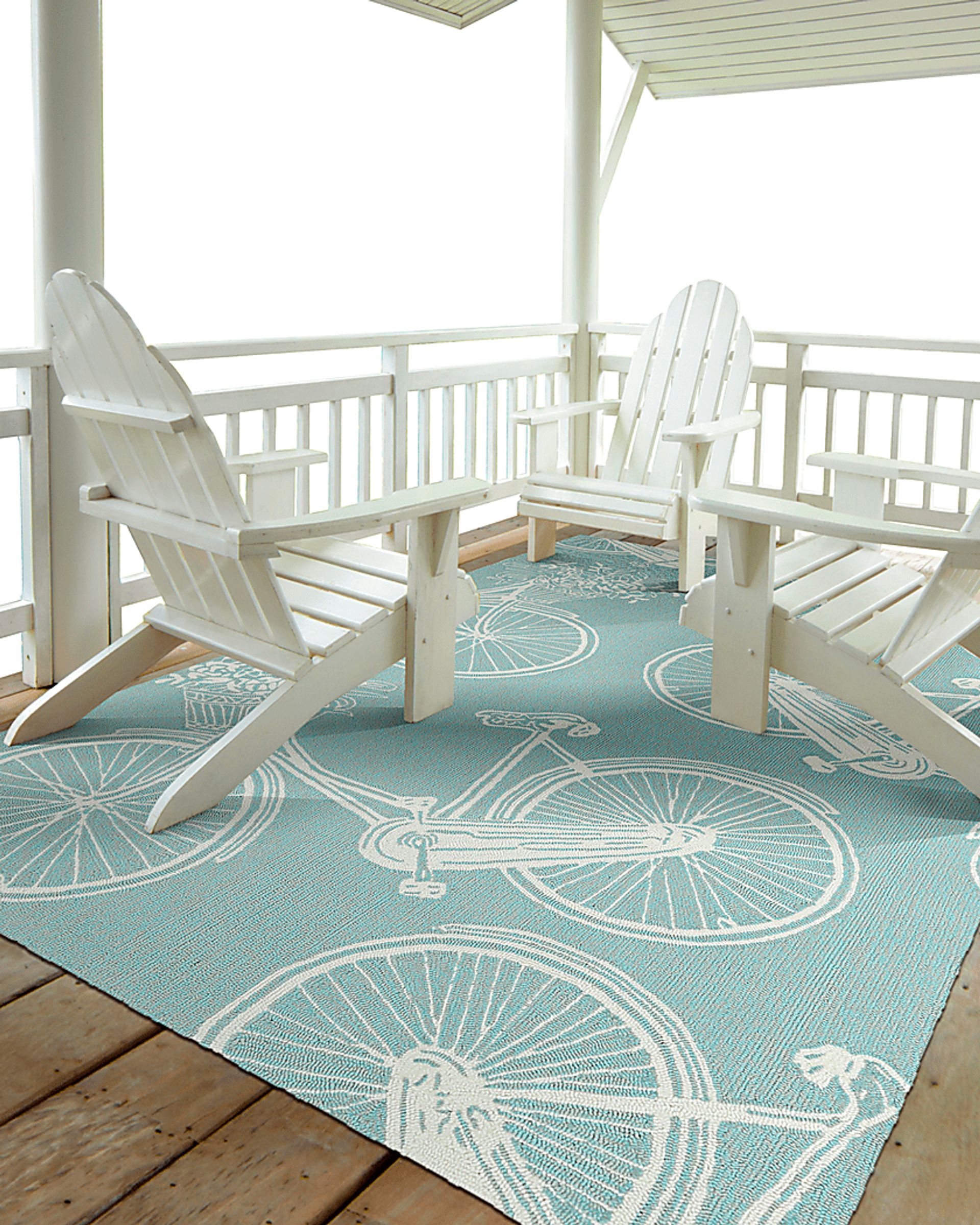 Bicycle Adventure Blue 7'6 x 9' Indoor/Outdoor Rug - Image 2