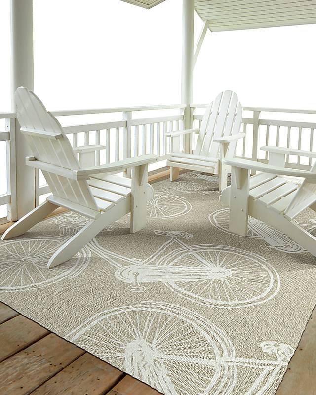 Bicycle Adventure Brown 7'6 x 9' Indoor/Outdoor Rug - Thumbnail - Image 2