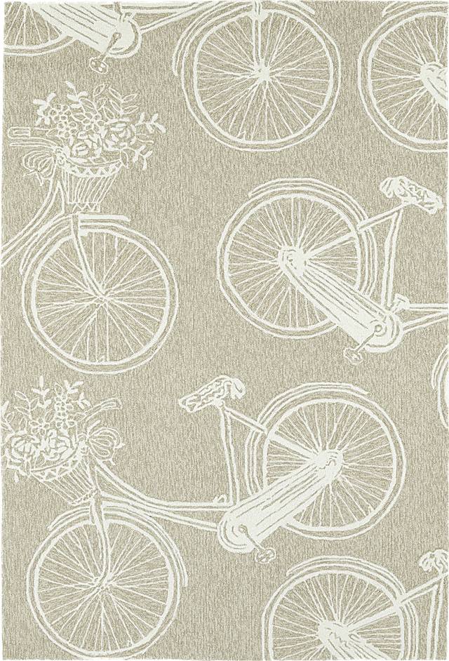 Bicycle Adventure Brown 7'6 x 9' Indoor/Outdoor Rug - Thumbnail - Image 1