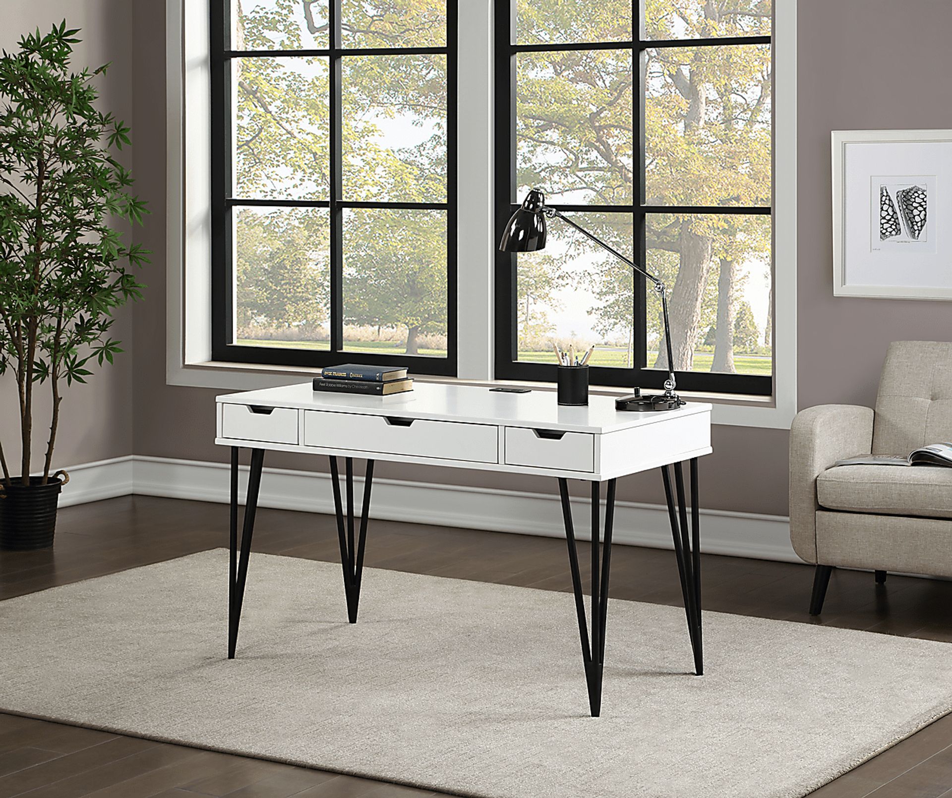 Biddison White Desk - Image 2