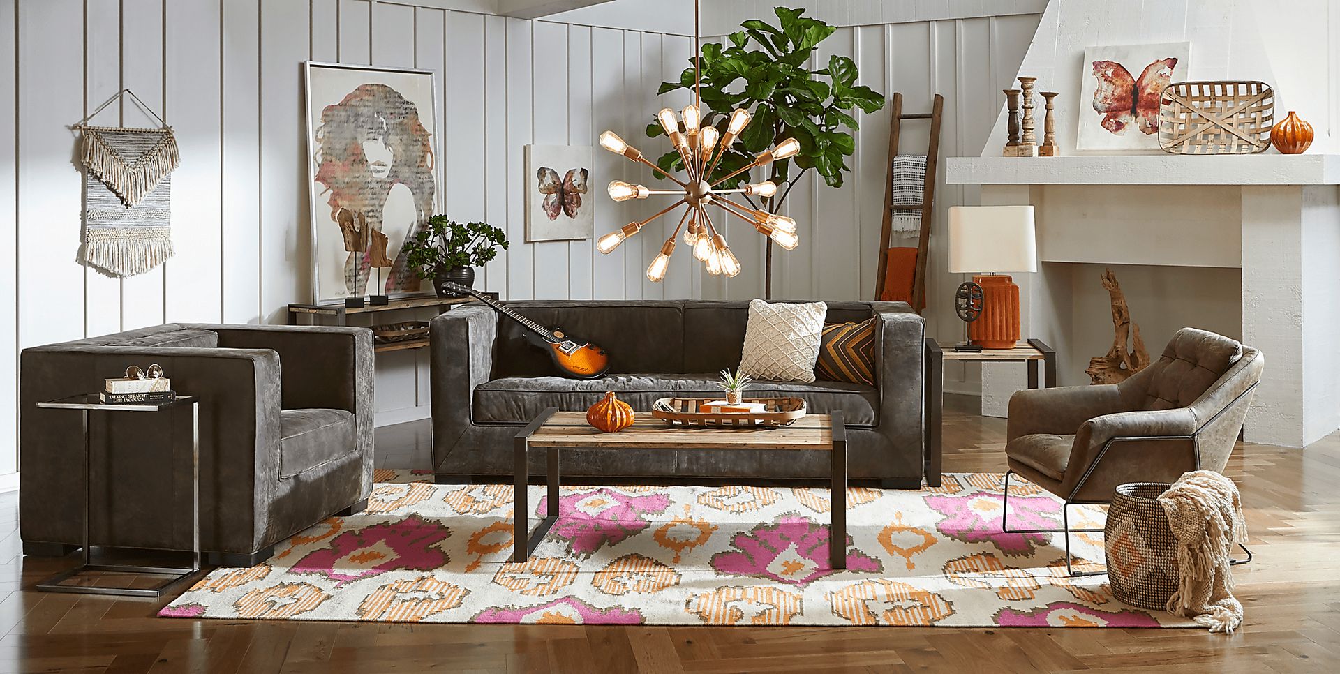 Bidwell Brown Leather Accent Chair - Image 3