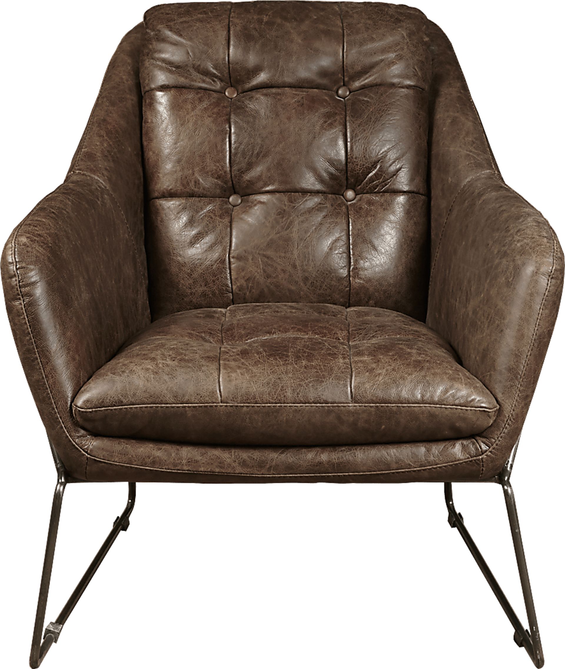Bidwell Brown Leather Accent Chair - Image 4