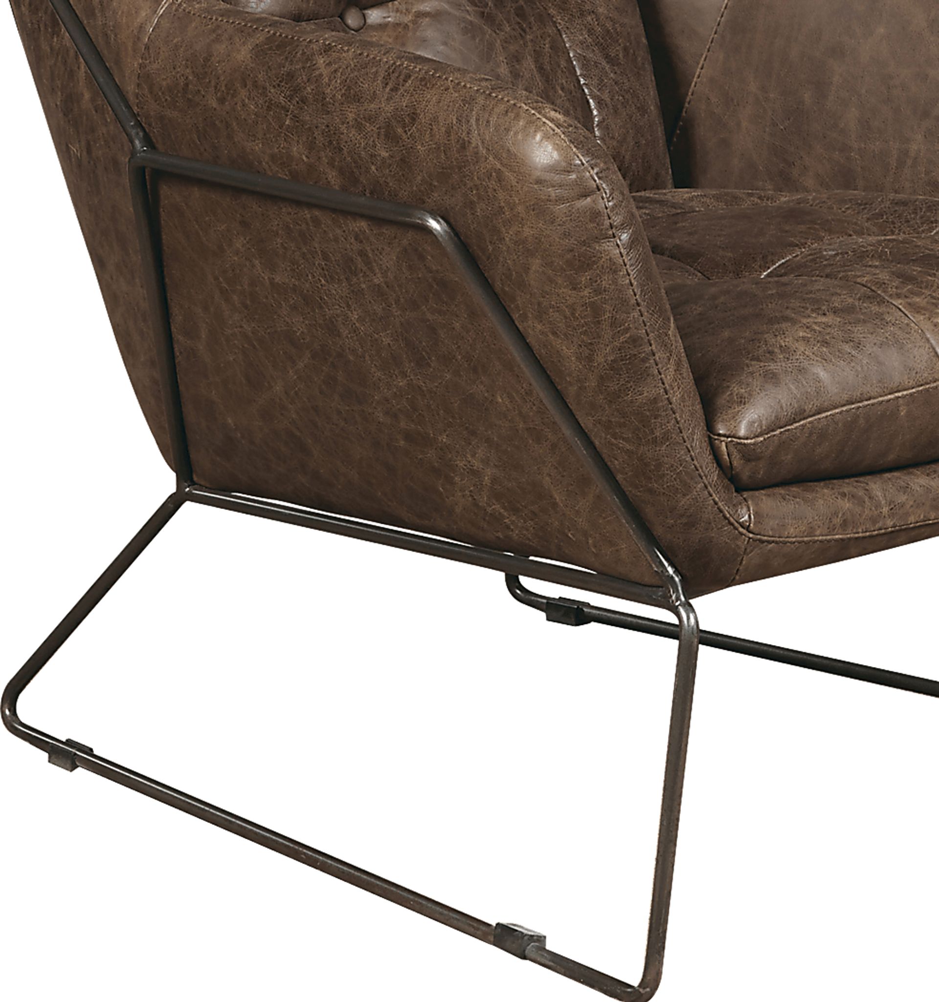 Bidwell Brown Leather Accent Chair - Image 5