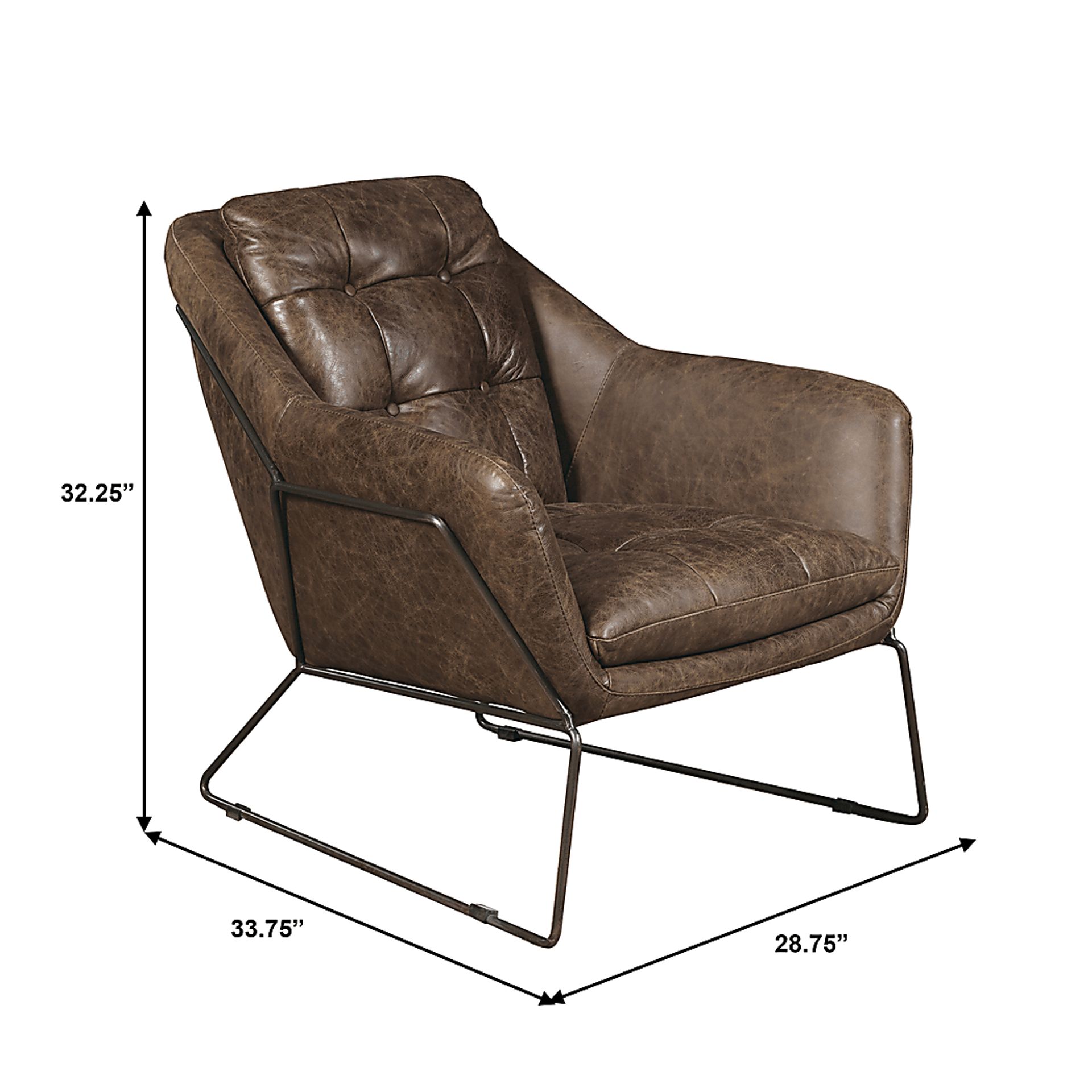 Bidwell Brown Leather Accent Chair - Image 7