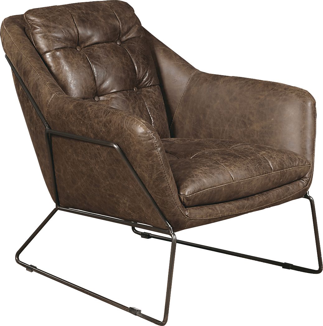 Bidwell Brown Leather Accent Chair Rooms To Go