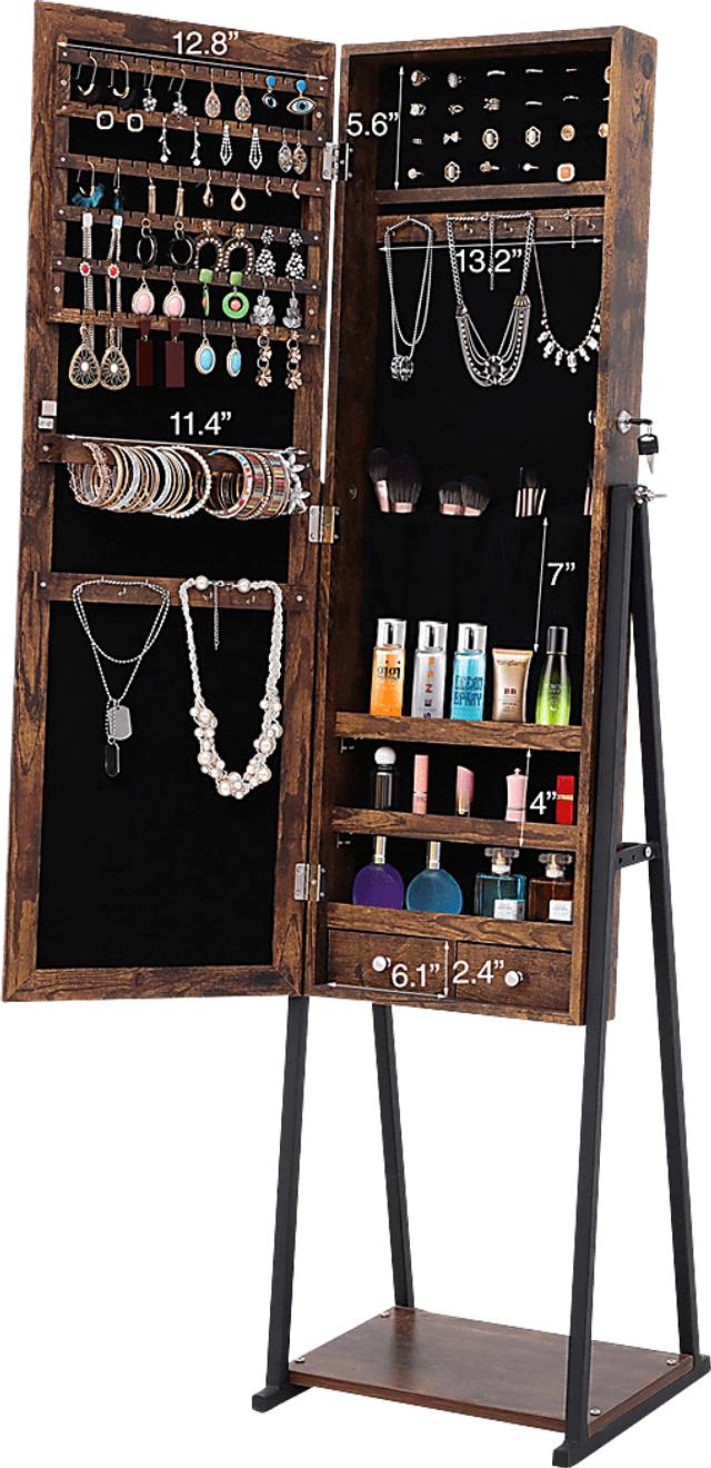 Biegler Brown Jewelry Armoire - Thumbnail - Image 4