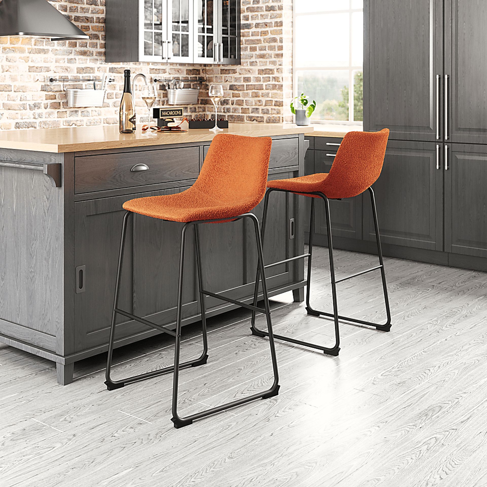 Bieless Orange Barstool, Set of 2 - Image 2