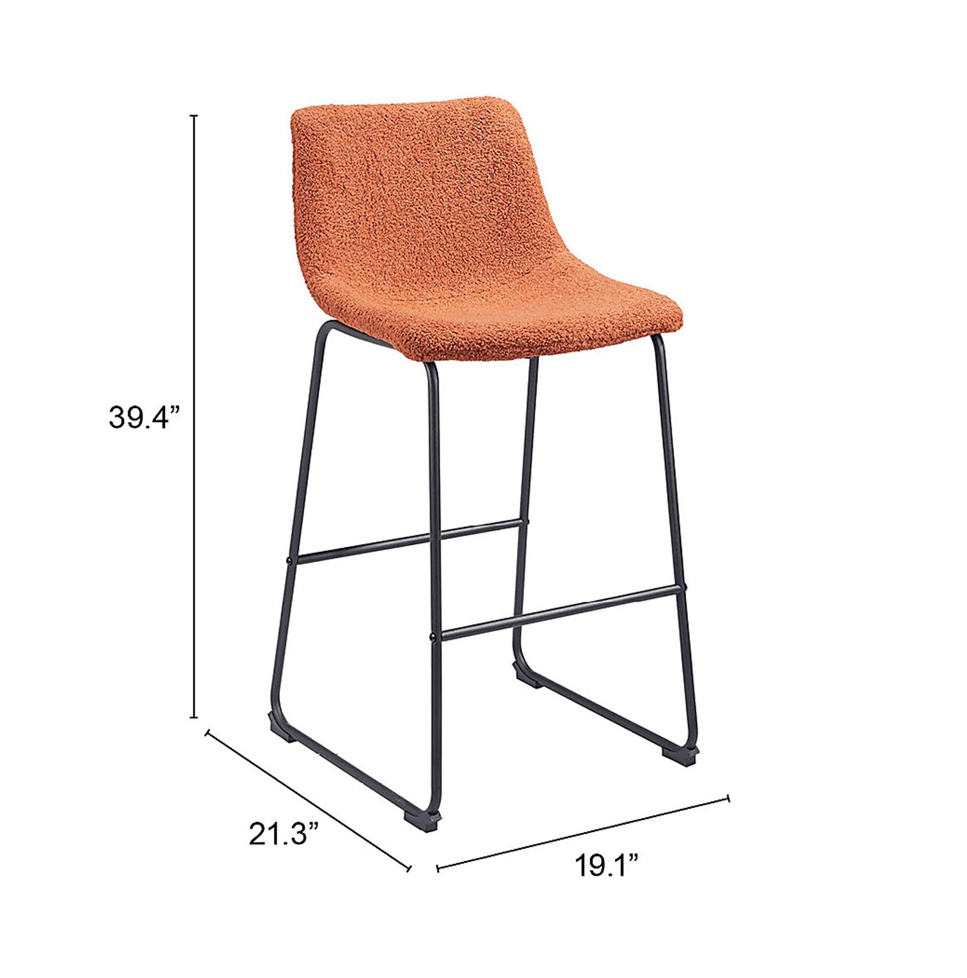Bieless Orange Barstool, Set of 2 - Image 9