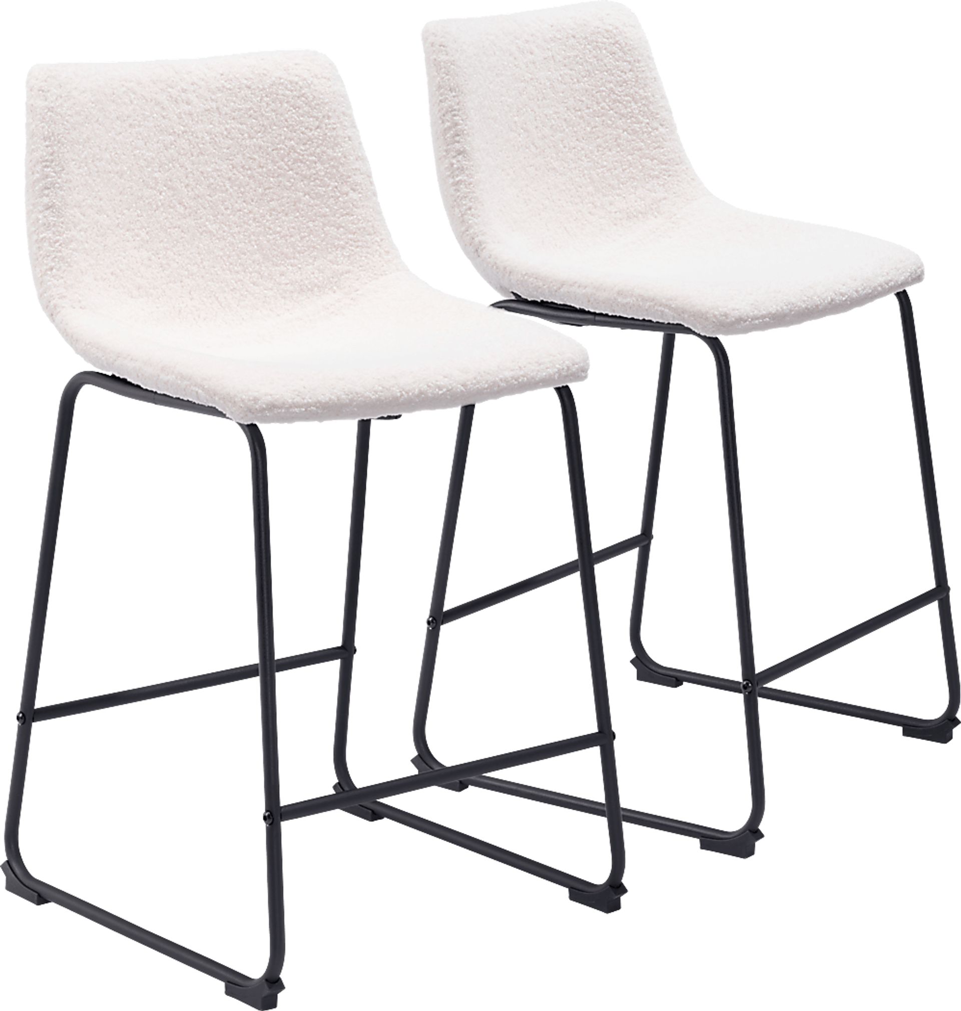 Bieless White Counter Height Stool, Set 2 - Image 1