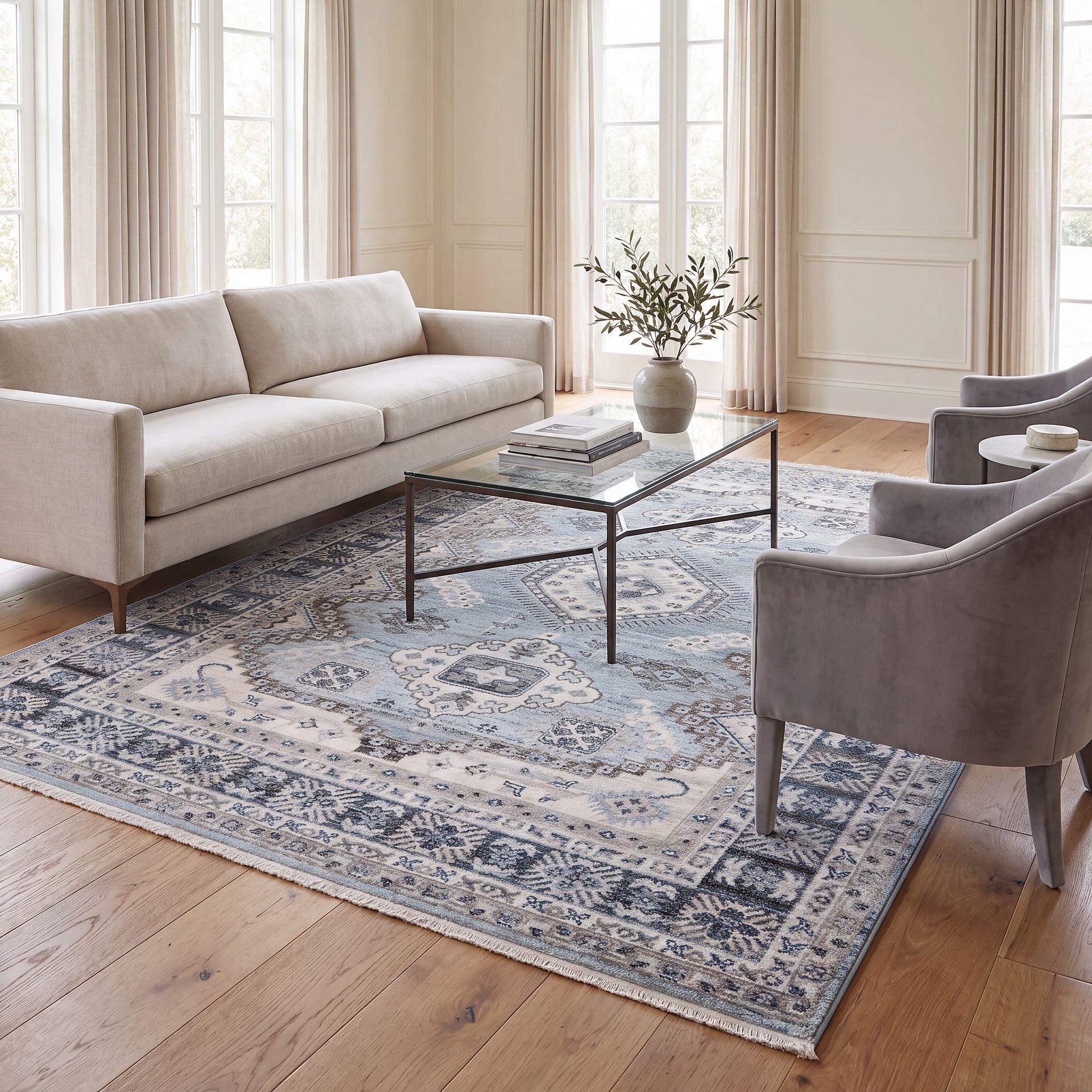Biencona Blue 2'6 x 8' Runner Rug - Image 3