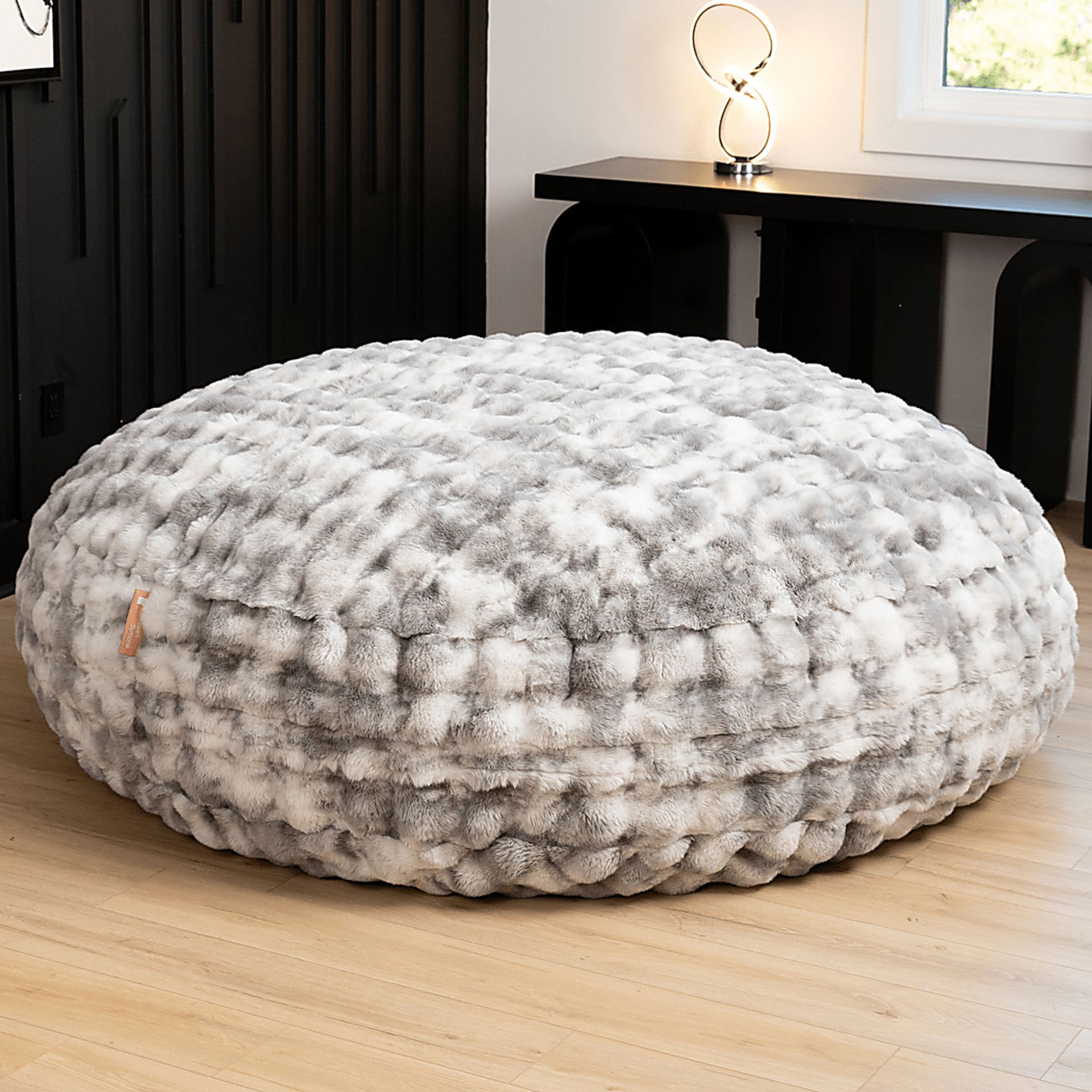 Big Snuggler Gray Bean Bag Lounger - Image 2