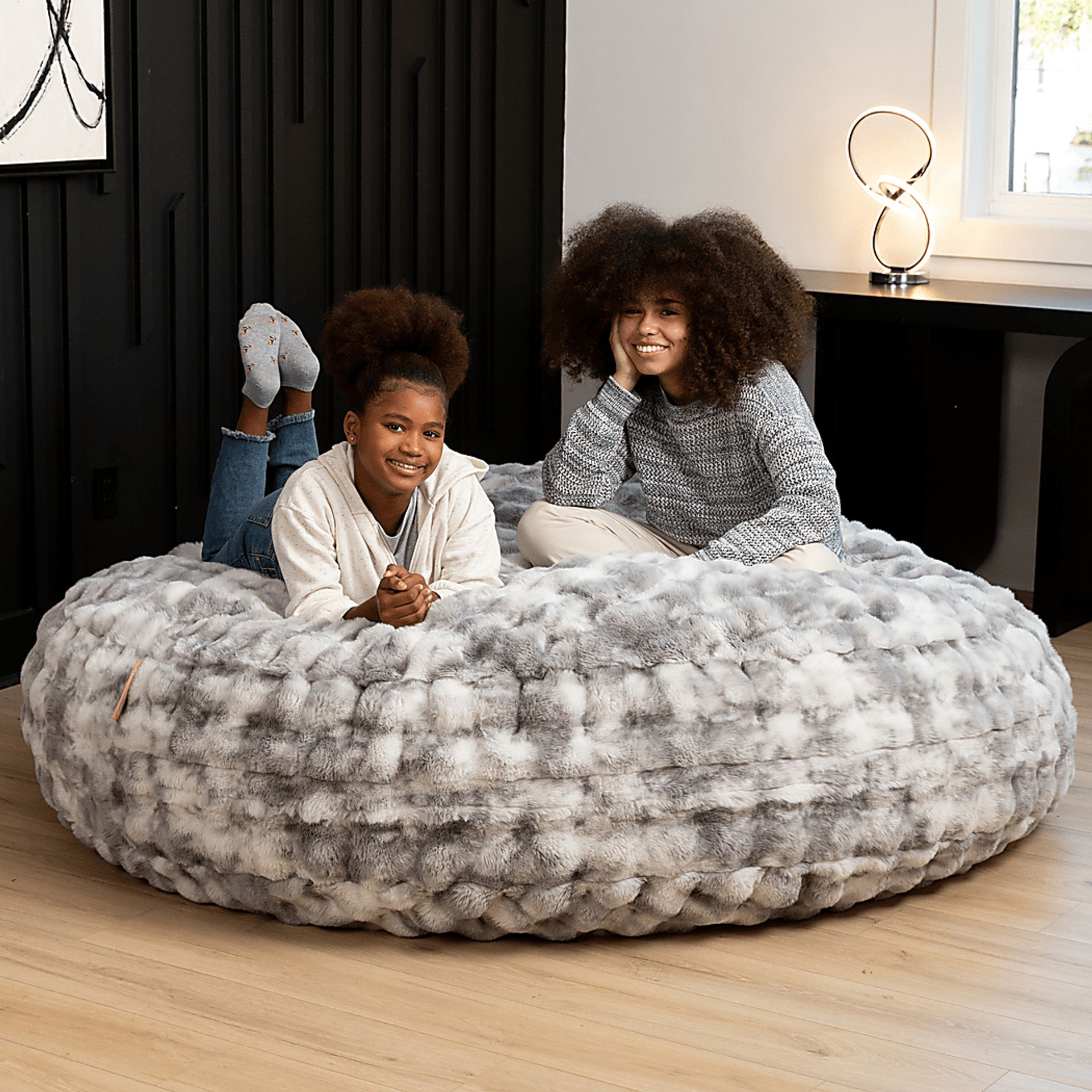 Big Snuggler Gray Bean Bag Lounger - Image 5