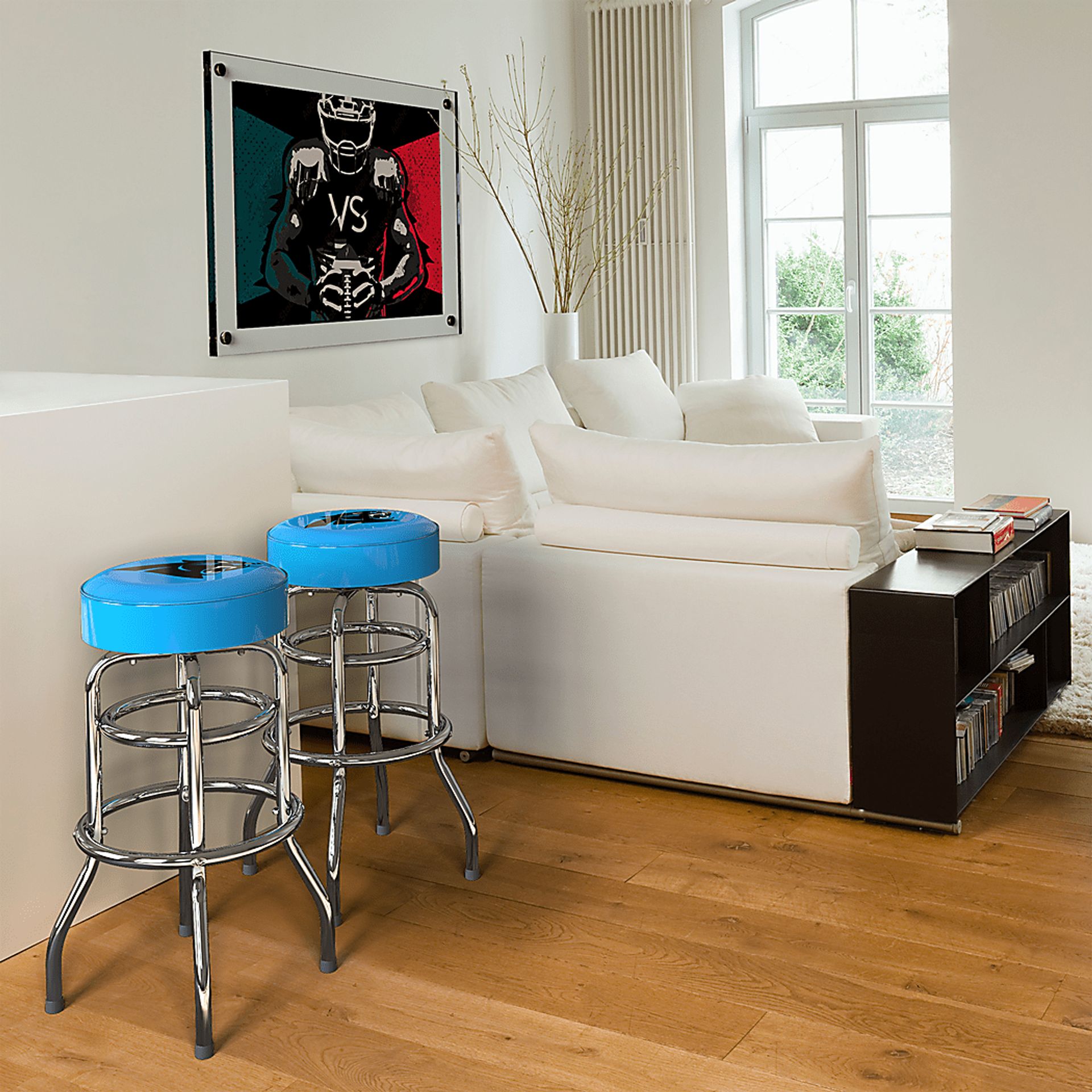 Big Team Carolina Panthers Light Blue Barstool - Image 2