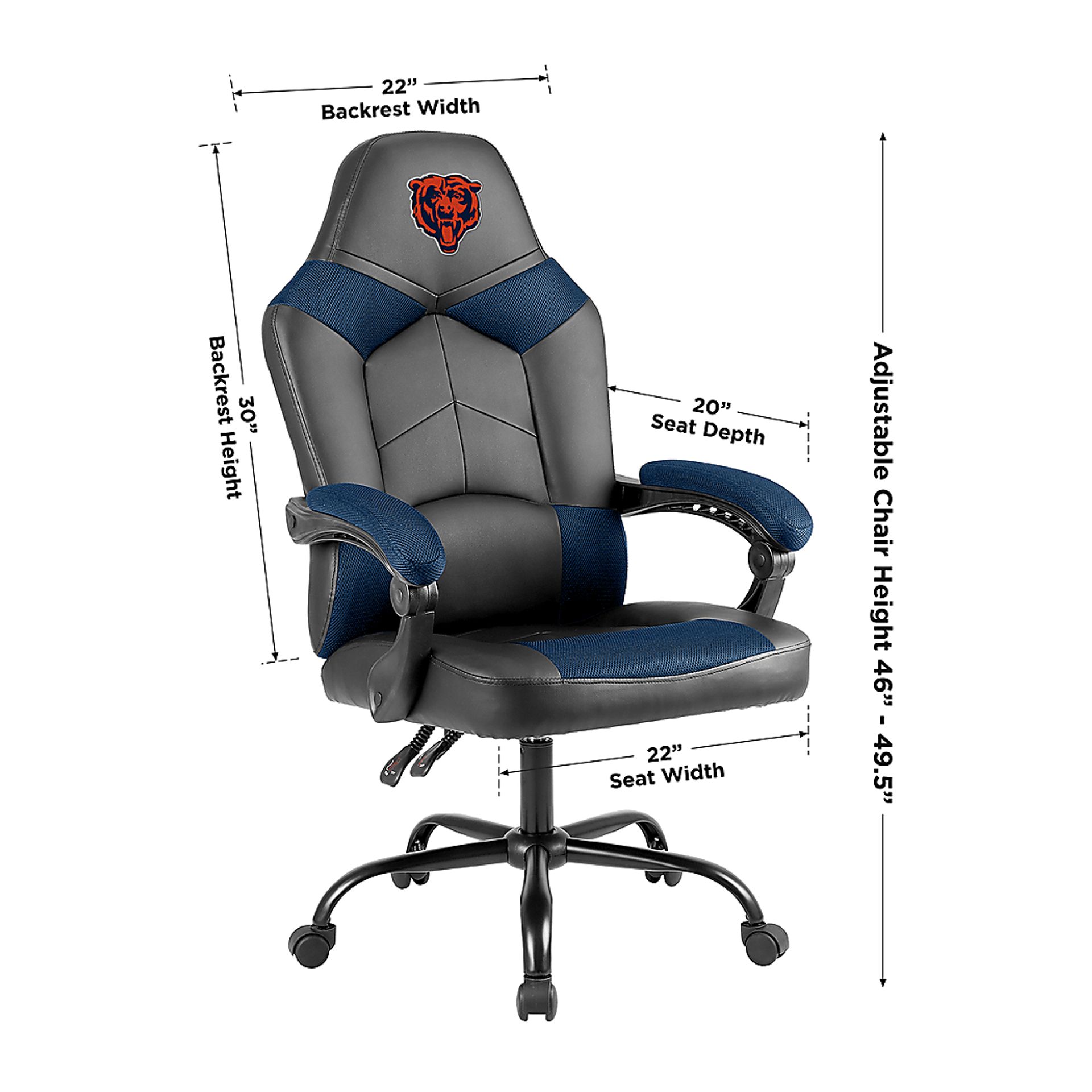 Big Team Chicago Bears Navy Office Chair - Image 4