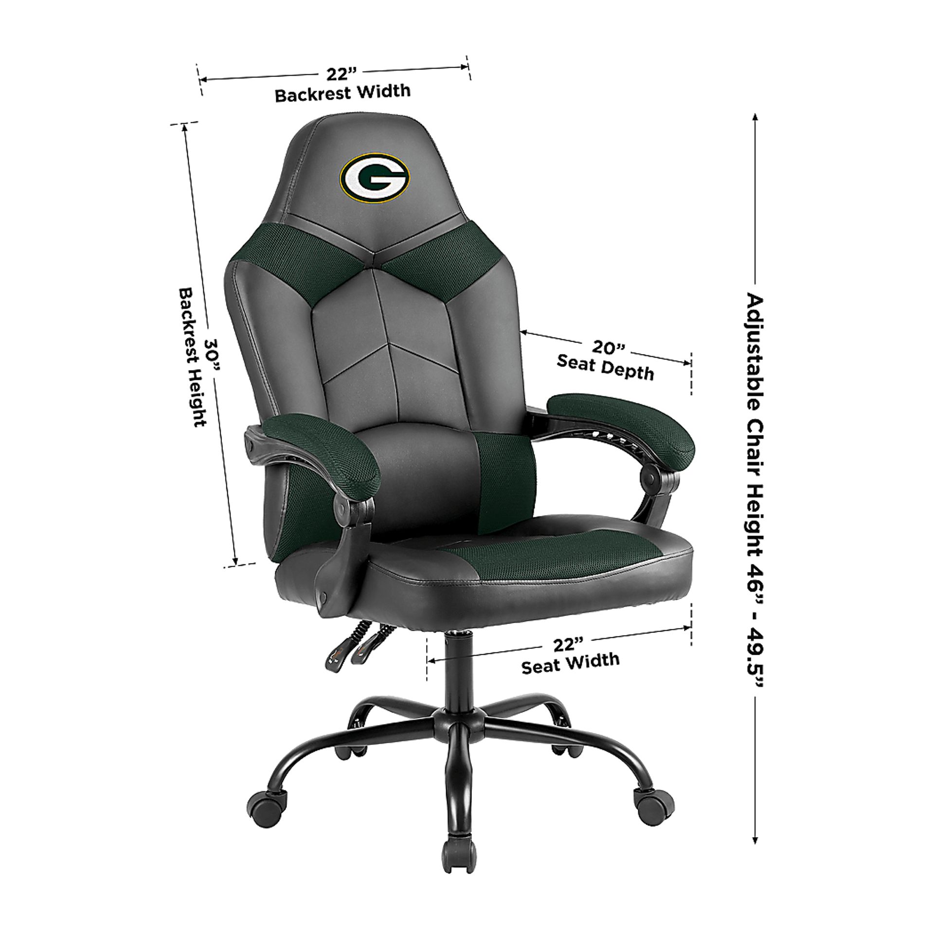 Big Team Green Bay Packers Dark Green Office Chair - Image 4