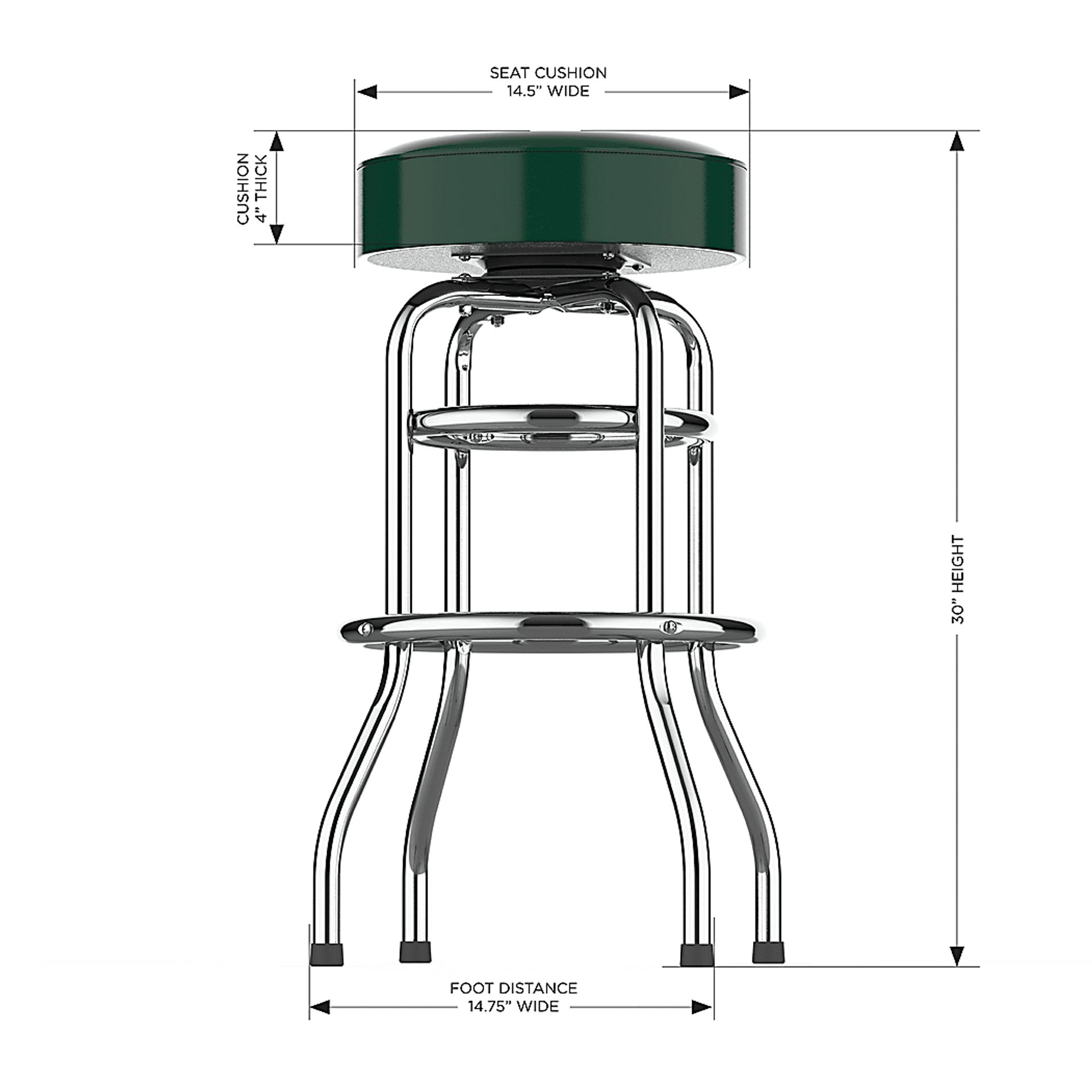 Big Team Green Bay Packers Green Barstool - Image 5