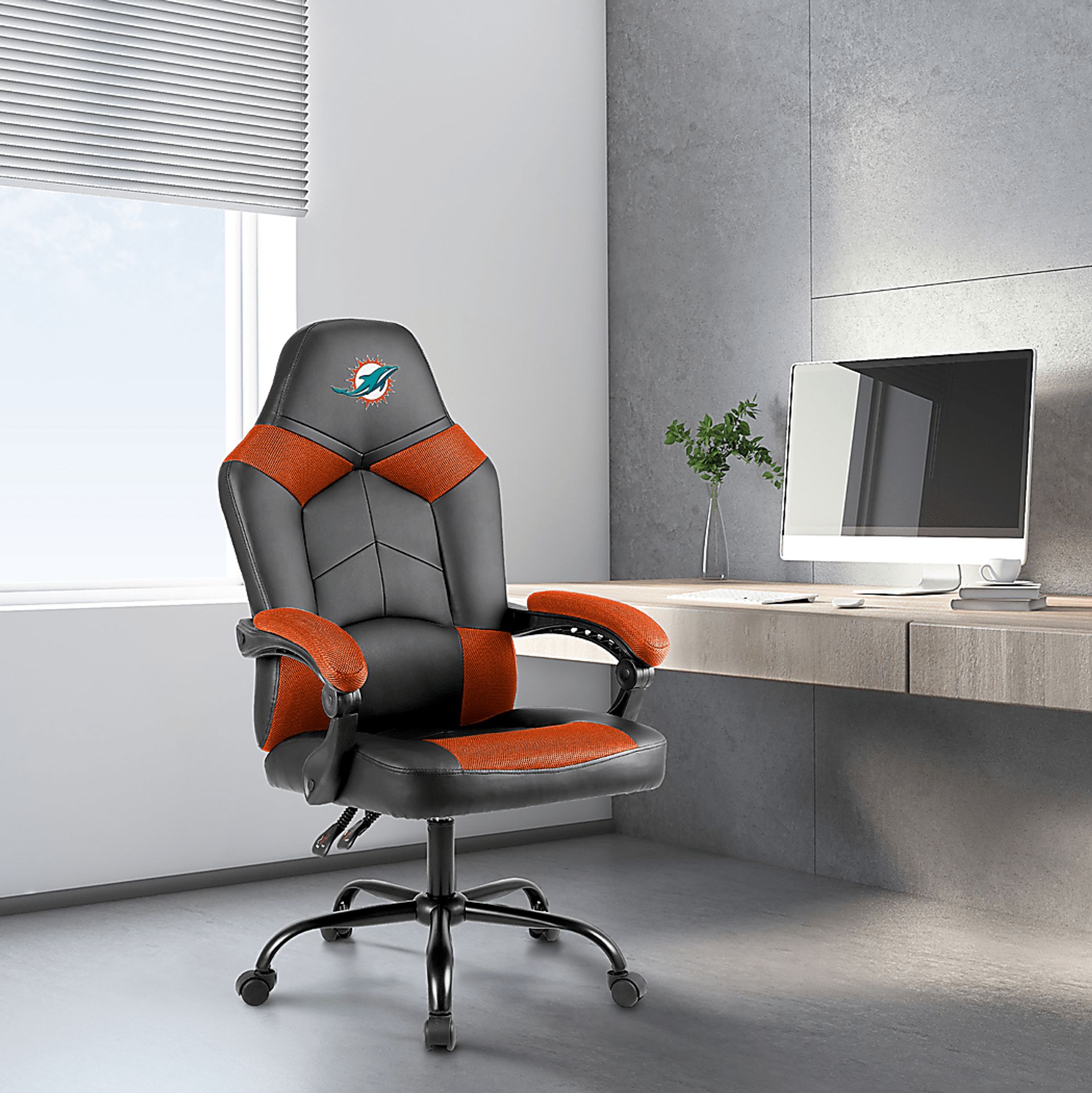 Big Team Miami Dolphins Orange Office Chair - Image 2